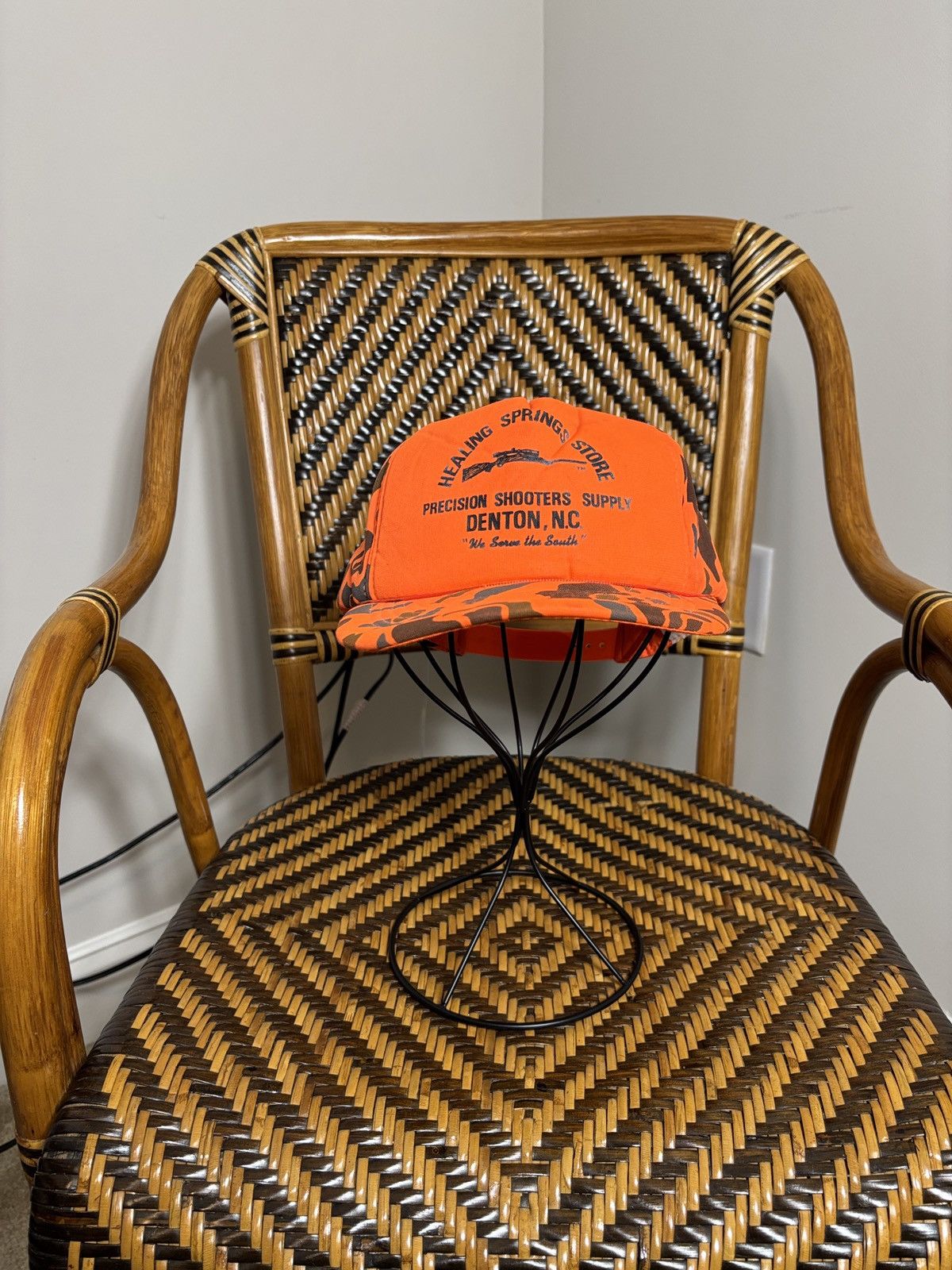 Vintage Vintage North Carolina Hunter Orange Snapback Trucker Hat Size ONE SIZE - 1 Thumbnail