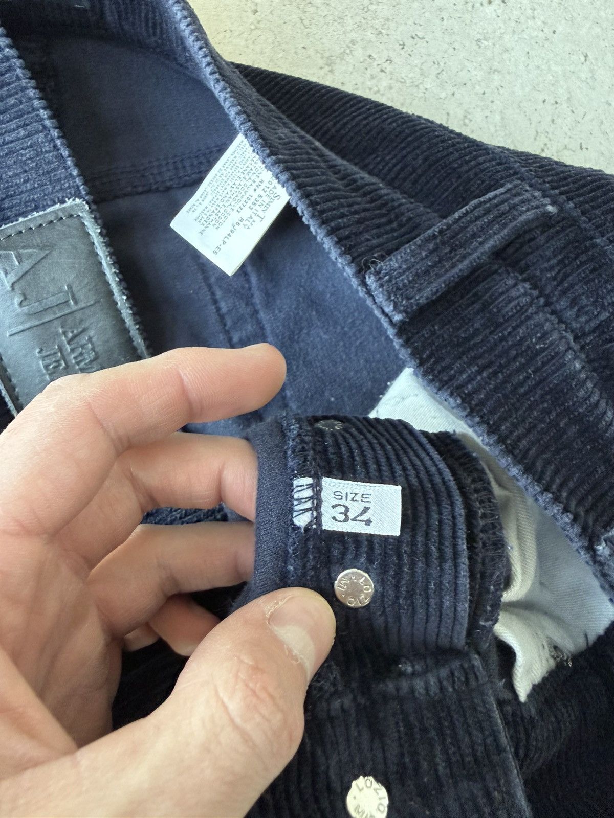 Armani Vintage 90s Giorgio Armani Jeans Corduroy Blue Pants 32 Size US 32 / EU 48 - 8 Thumbnail