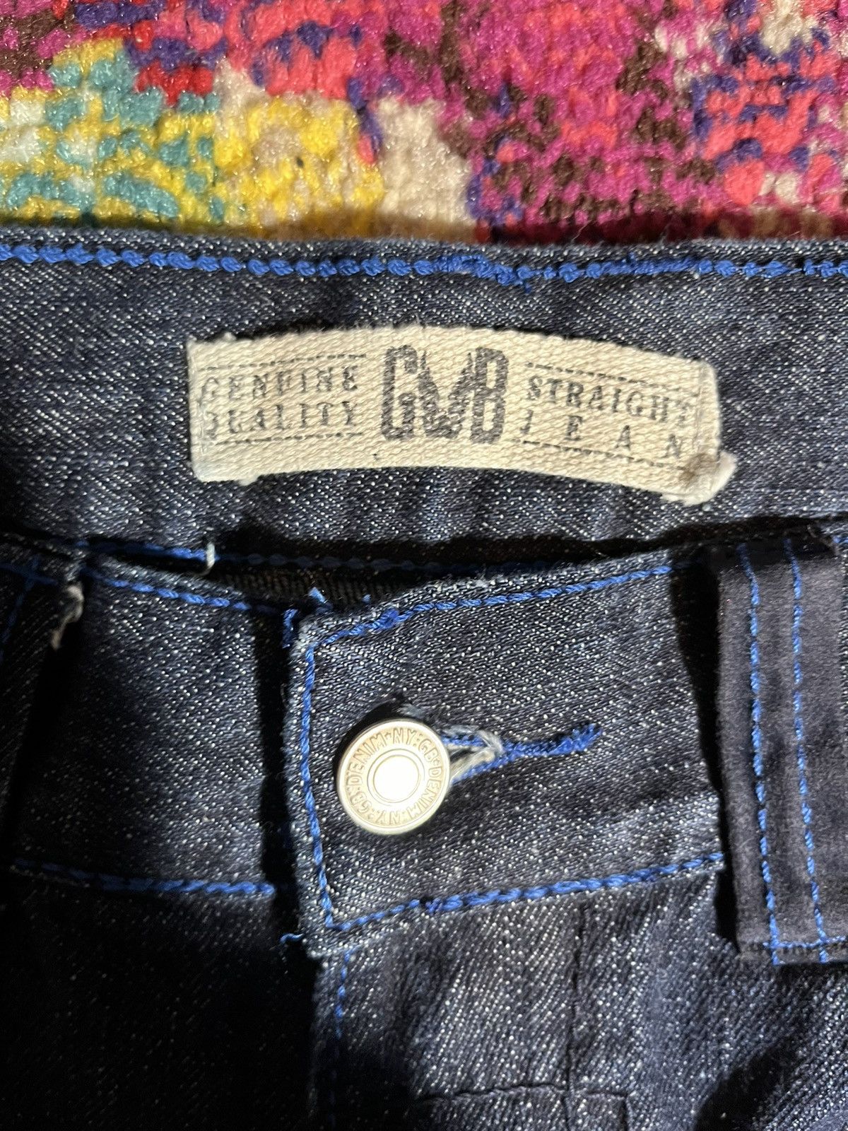 Other Plaid Pocket Blue Stitching Jeans Size US 34 / EU 50 - 4 Thumbnail