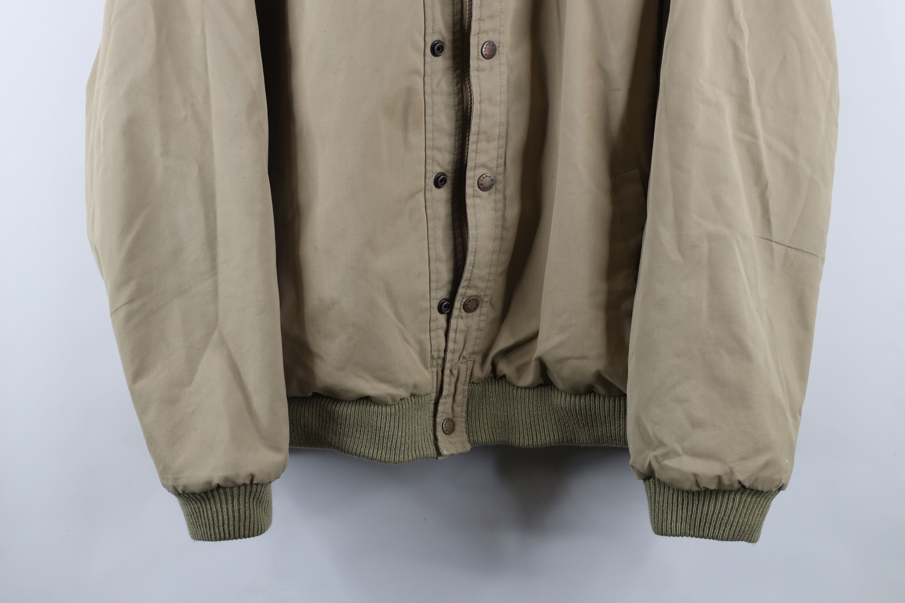 Lacoste × Vintage Vintage 80s Izod Lacoste Logo Lined Hooded Jacket Beige Size US XL / EU 56 / 4 - 3 Thumbnail