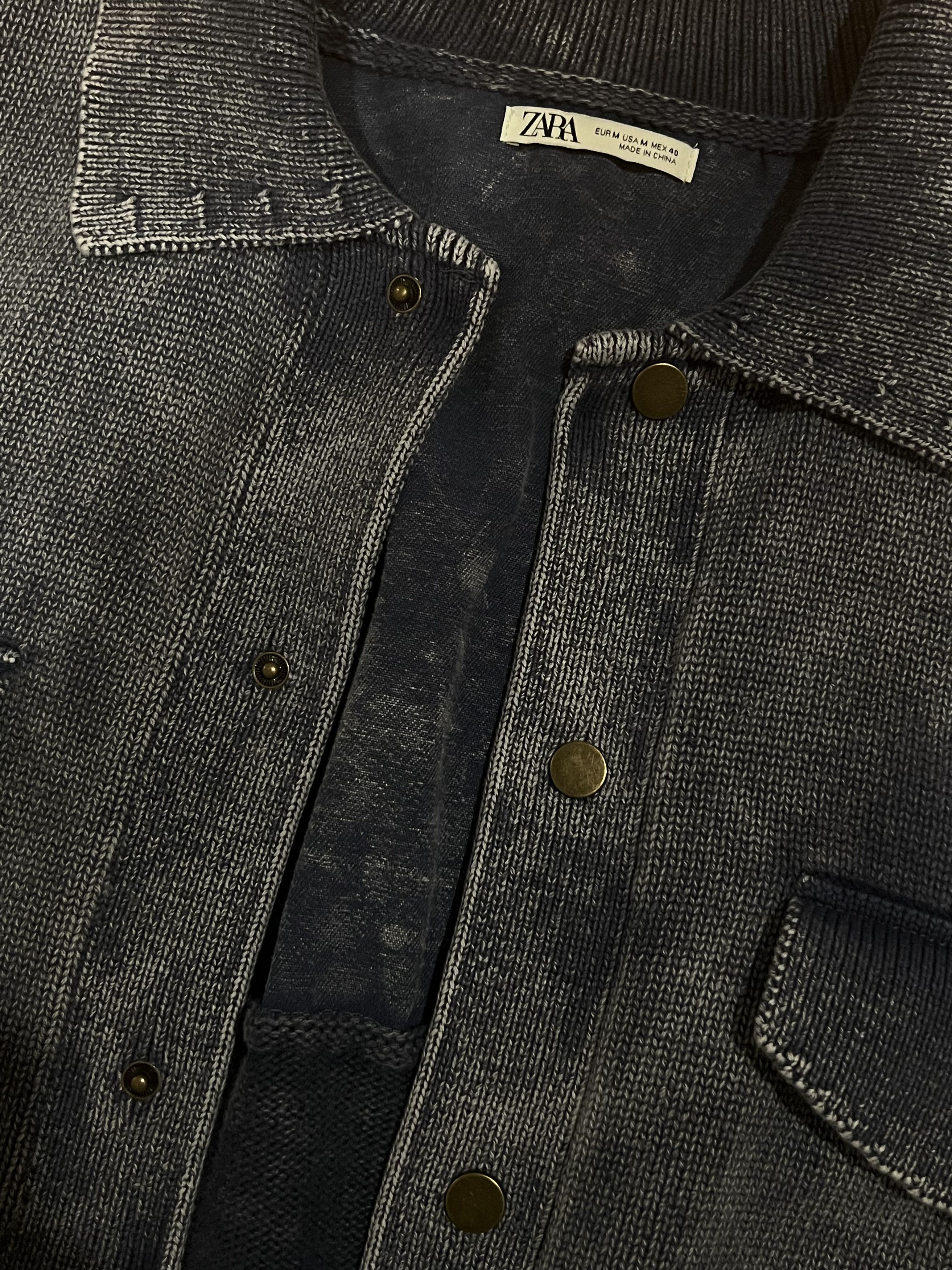 Zara Zara Men's Dark Blue Vintage Wash Jacket Size US M / EU 48-50 / 2 - 2 Thumbnail