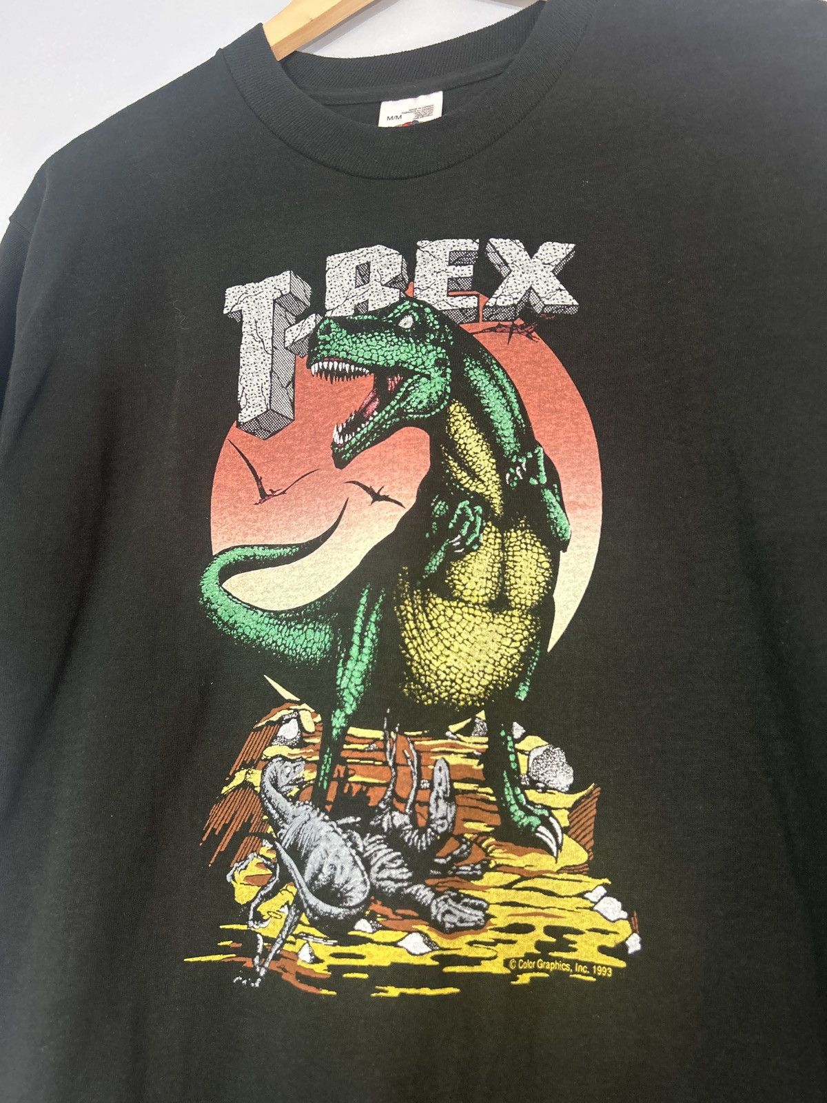 Vintage Vintage 1993 T-Rex Dinosaur Fruit of the Loom Tee Size US M / EU 48-50 / 2 - 2 Thumbnail