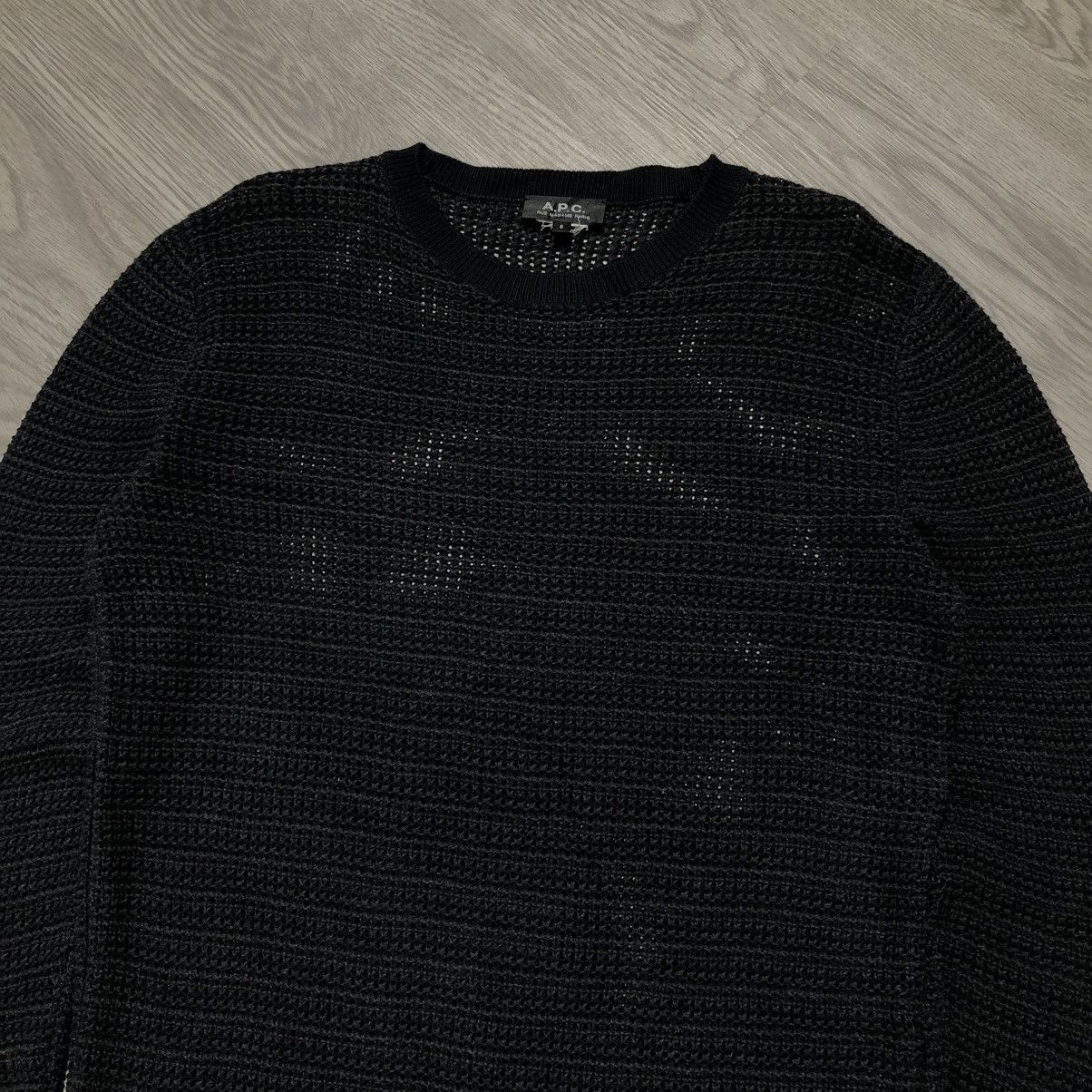 A.P.C. A.P.C. Semi-Sheer Transparency Knit Sweatshirt Charcoal Size US M / EU 48-50 / 2 - 2 Thumbnail