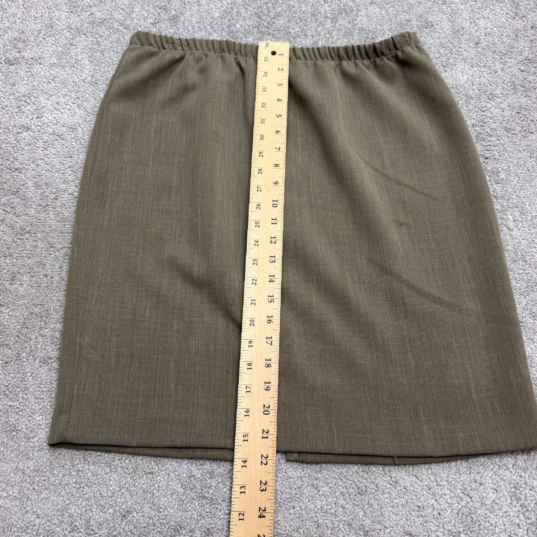 Vintage Vintage 90s Pull On Pencil Skirt Women XL Petite Brown Elastic Waist Knee Length Size 40" / US 18 - 6 Thumbnail