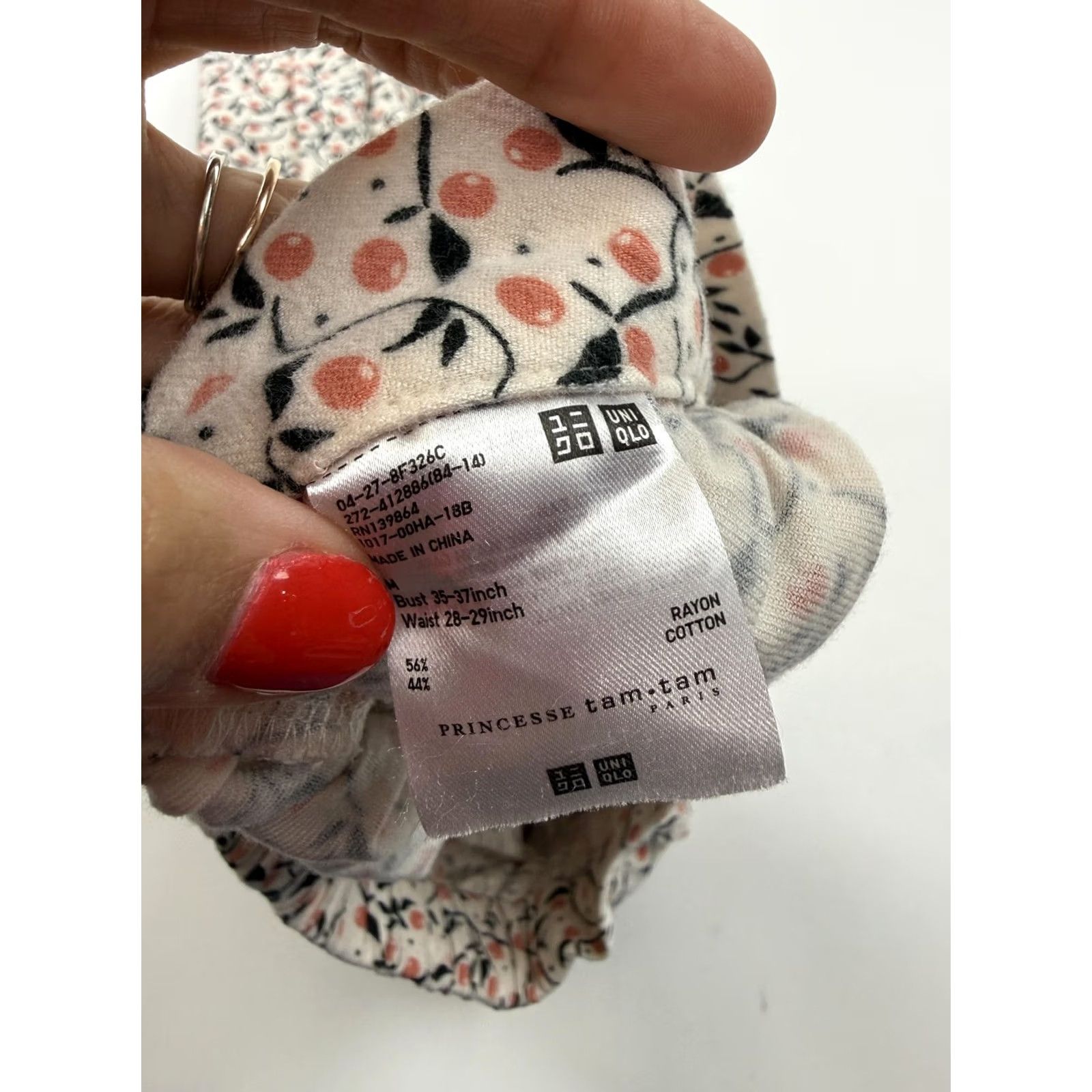 Uniqlo Uniqlo Pajama Pants Womens Medium White Cherry Floral Flannel Lounge Sleepwear Size 32" / US 10 / IT 46 - 5 Thumbnail