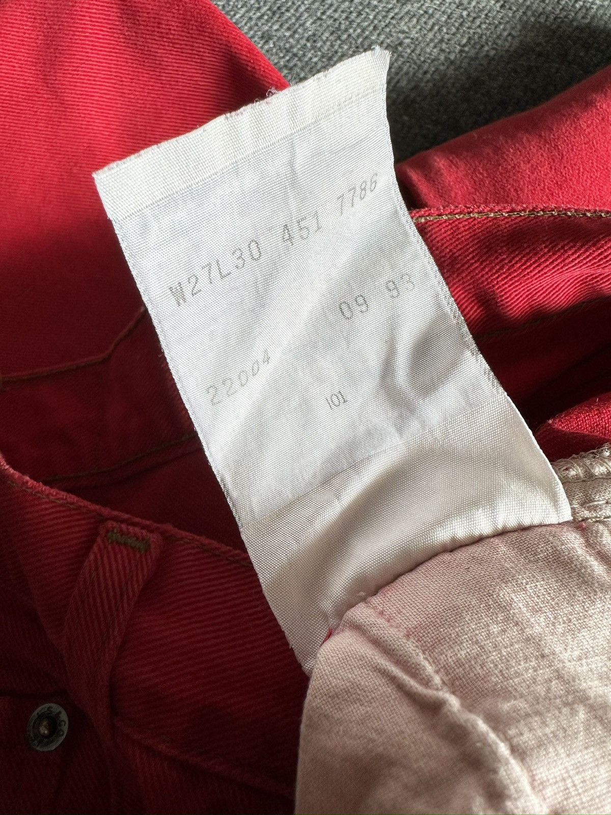 Levi's 90s LEVI’S 451 Baggy Jeans Red Denim made in USA 🇺🇸 Size US 27 - 17 Thumbnail