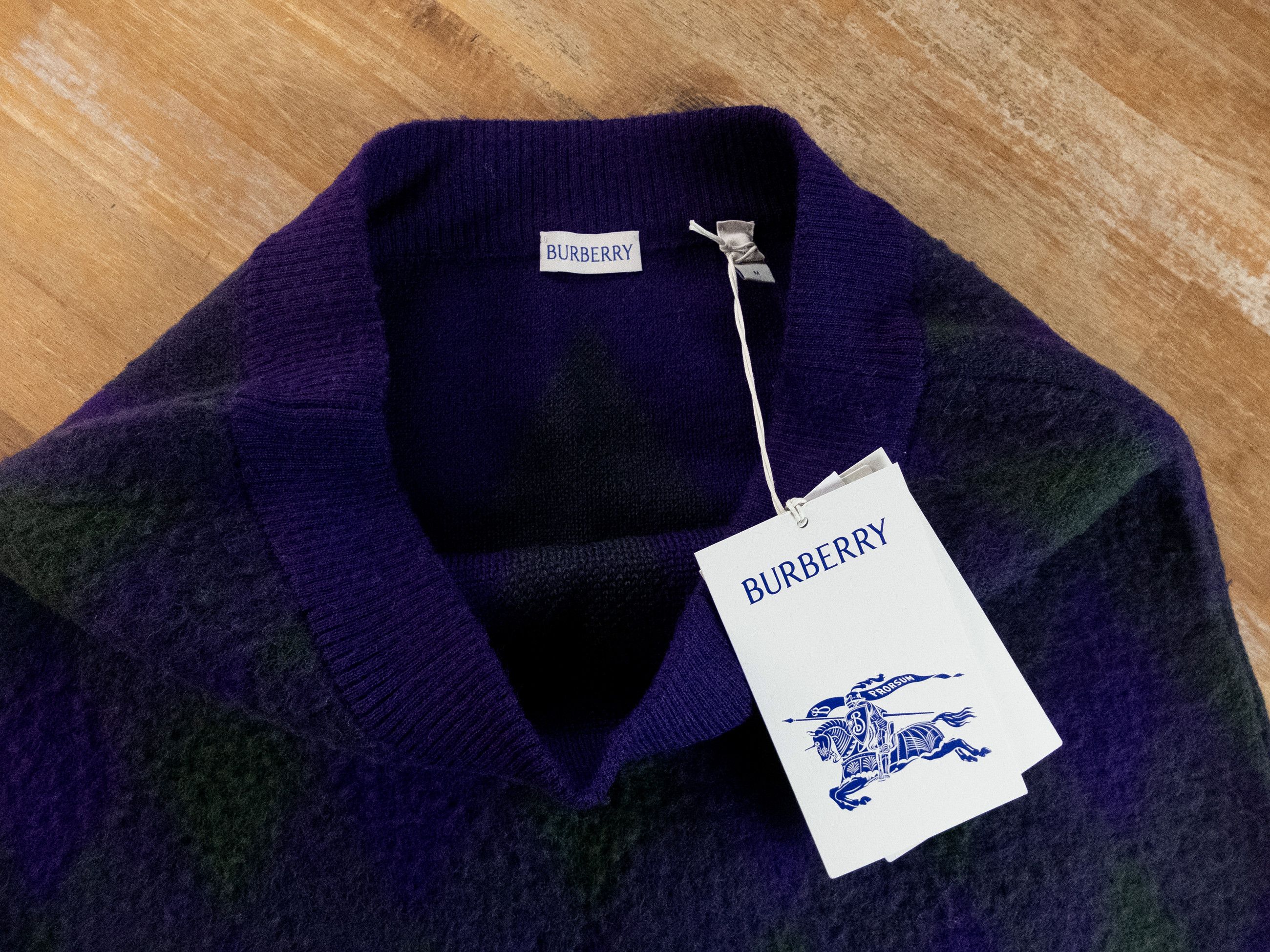Burberry BURBERRY green purple argyle knit wool skirt Daniel Lee Size 30" / US 8 / IT 44 - 9 Thumbnail