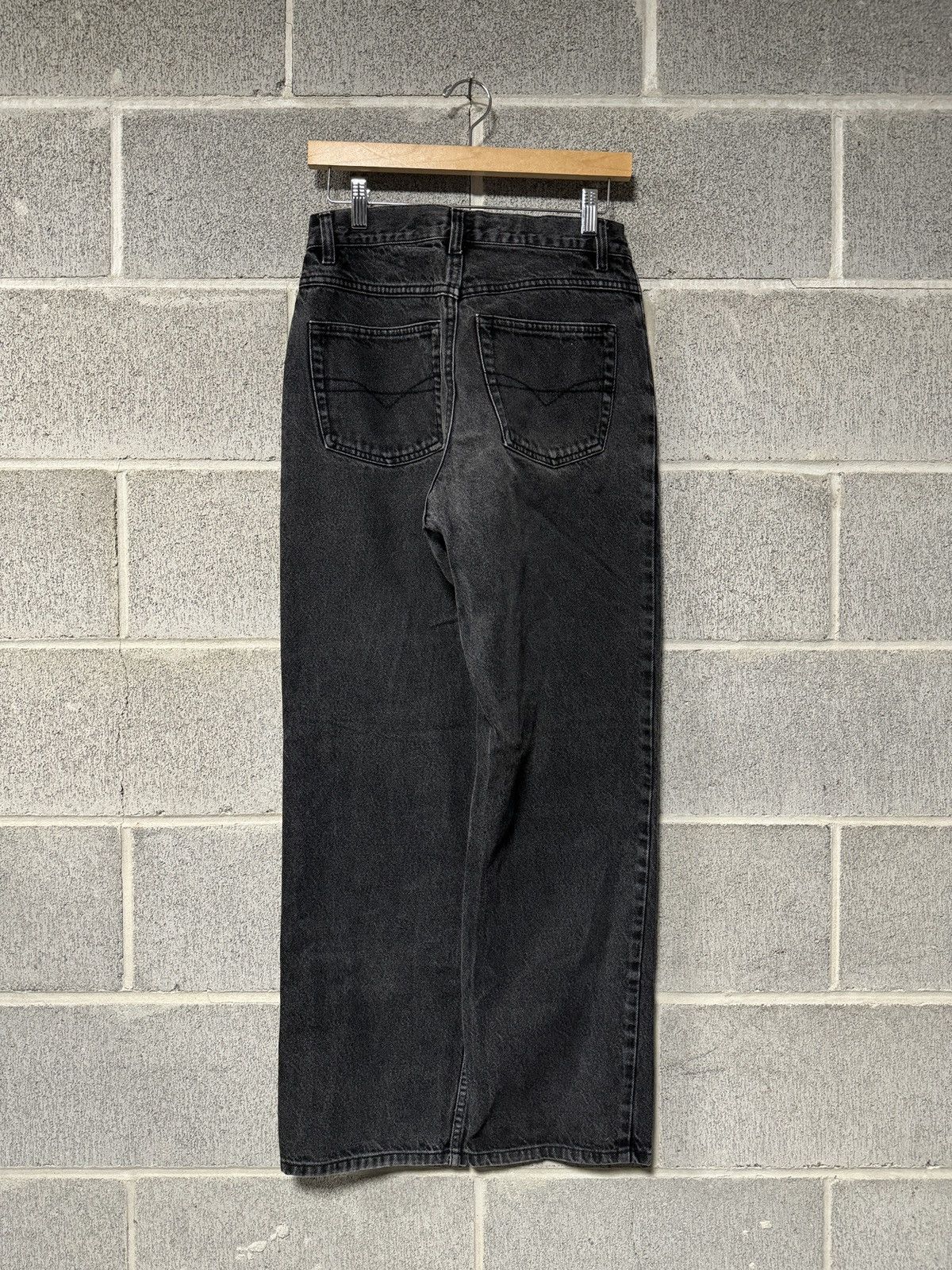 VINTAGE Y2K BAGGY SKATER FADED BLACK DENIM JEANS 29