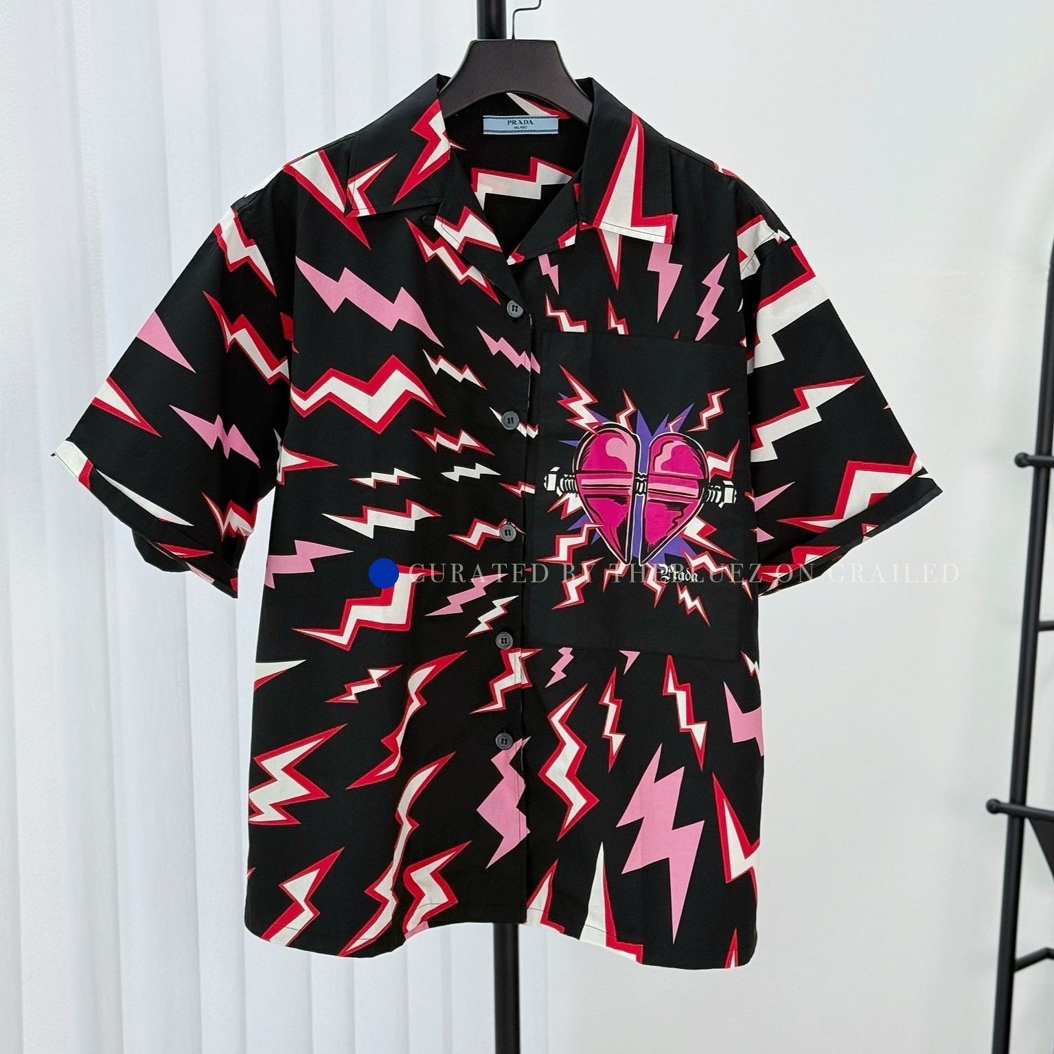 Prada Heart Lightning Print Button-Up Shirt Size US M / EU 48-50 / 2 - 1 Thumbnail