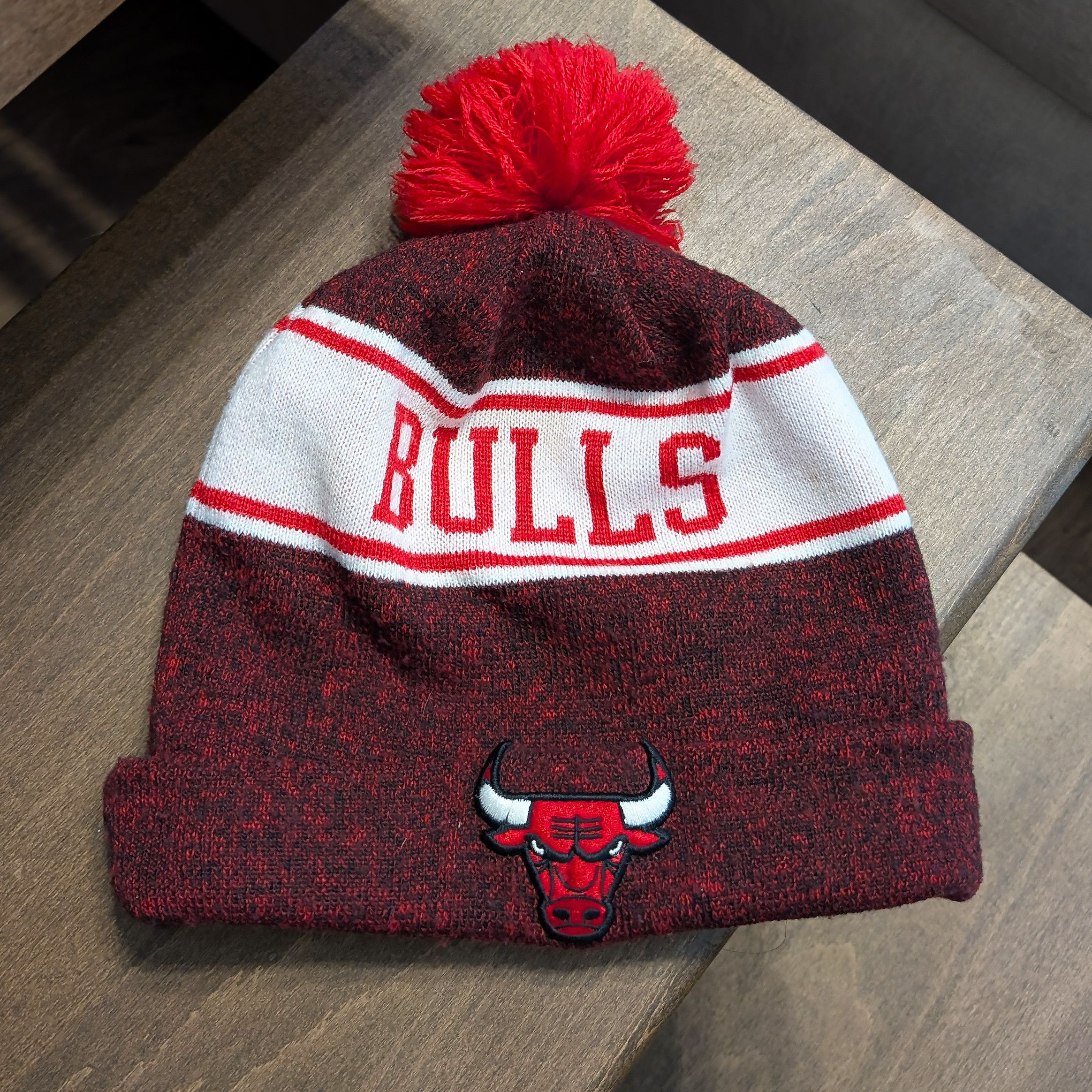 New Era New Era Chicago Bulls Beanie Hat One Hardwood NBA Tuke Pom Size ONE SIZE - 3 Thumbnail