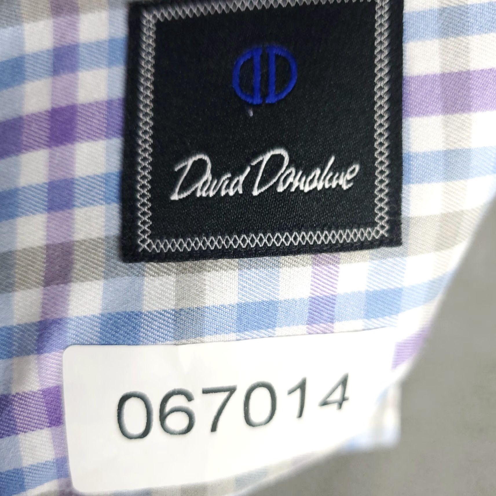David Donahue David Donahue Shirt Mens Size 16 Blue Check Dress Button Up Long Sleeve Size 42R - 8 Thumbnail