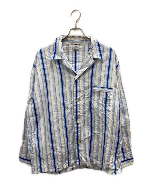 image of Saint Michael Long Sleeve Pj Shirt Stripe Blue Xl, Men's