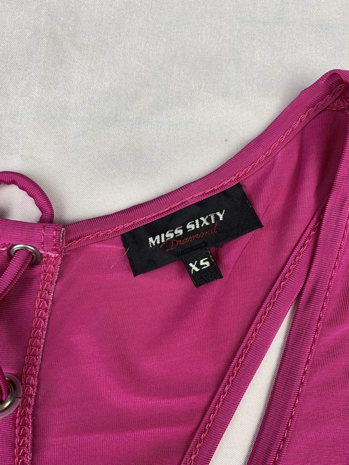 Miss Sixty Miss Sixty Italy Shiny Glossy Words Print Lace Back Tank Top Size S / US 4 / IT 40 - 10 Thumbnail