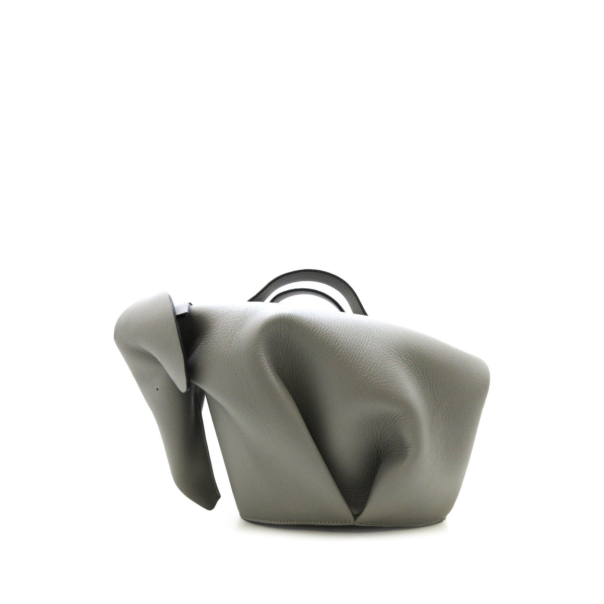 image of Loewe Large Leather Elephant Satchel in Grey, Women's