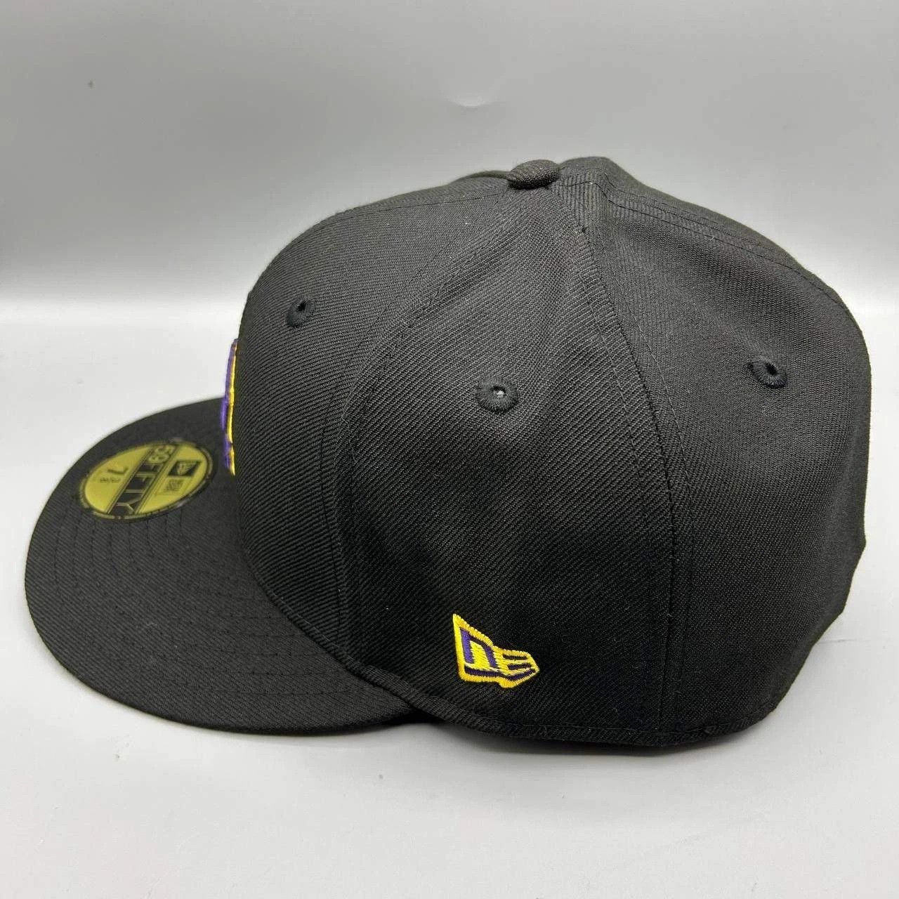 New Era Los Angeles LA Dodgers Hat Men 7 3/8 Black MLB Fitted Wool Size ONE SIZE - 6 Thumbnail