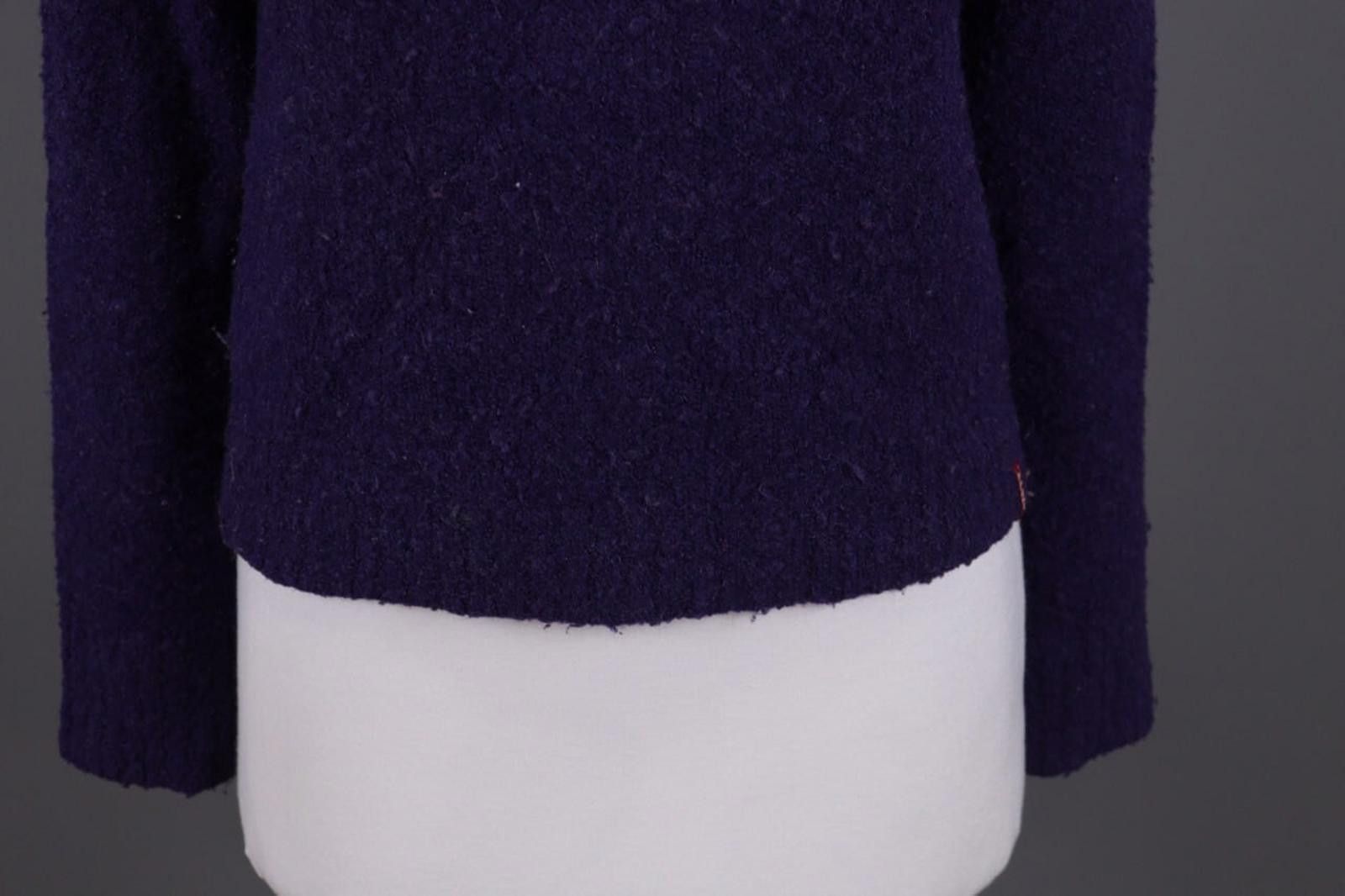 Designer Miss Sixty Purple Knit Cropped Sweater Size S Size S / US 4 / IT 40 - 3 Thumbnail