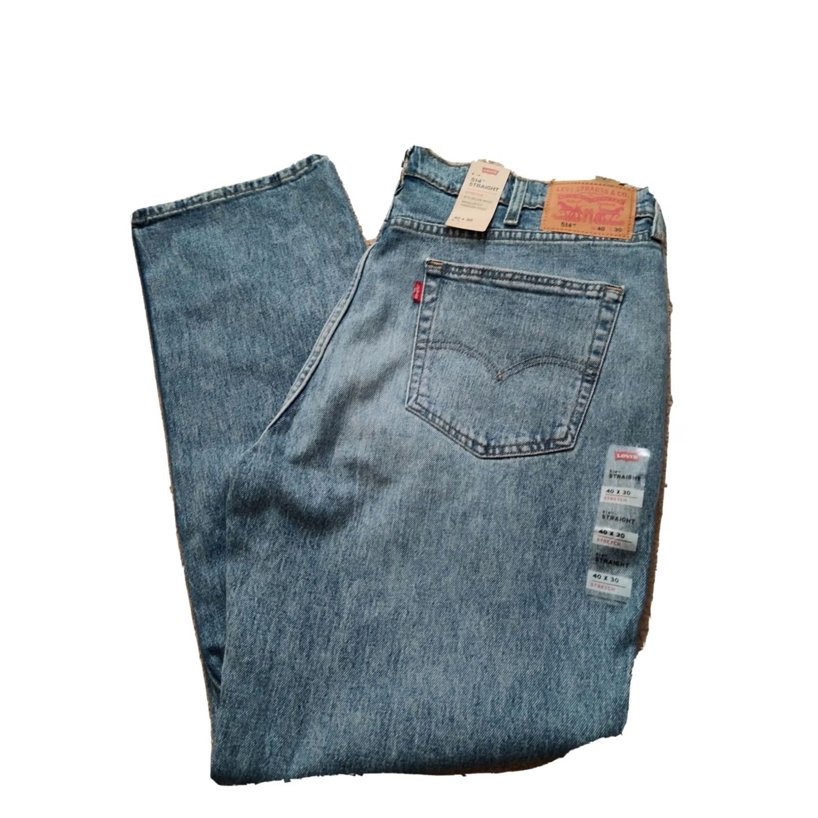Levi's New Mens Levi's 514 Jeans Straight Regular Fit Blue Denim Size 40 X 30 005141089 Size US 40 / EU 56 - 2 Thumbnail