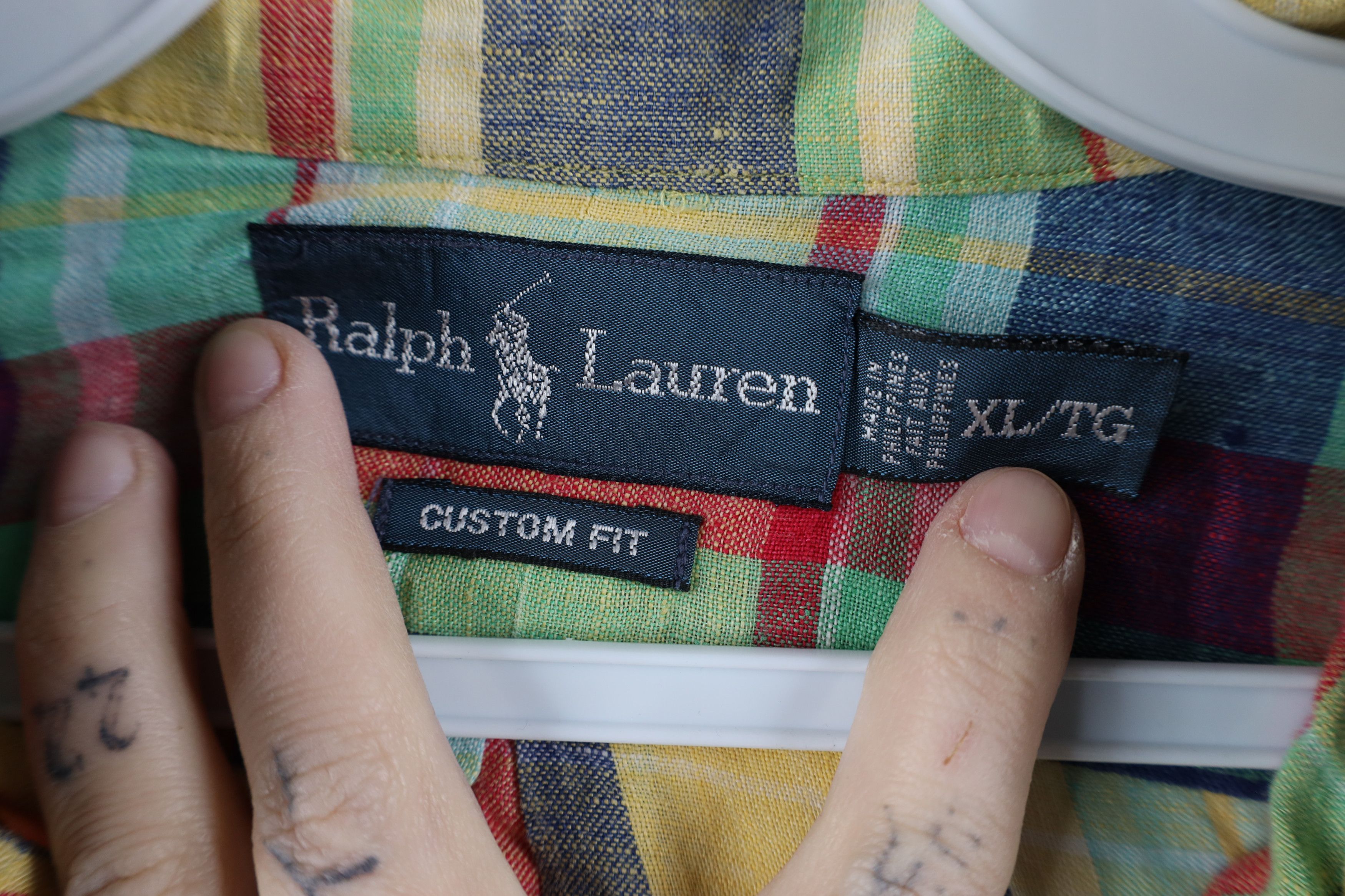 Ralph Lauren × Vintage Vintage 90s Ralph Lauren Rainbow Plaid Button Down Shirt Size US XL / EU 56 / 4 - 8 Thumbnail