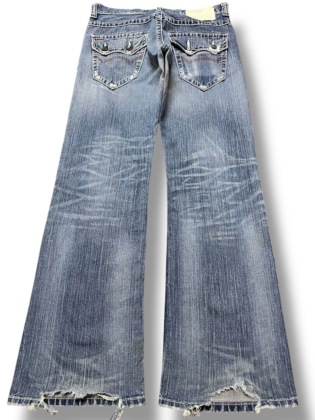 Edwin Vintage Edwin Exclusive Vintage Faded Flare Distressed Denim Size US 33 - 6 Thumbnail