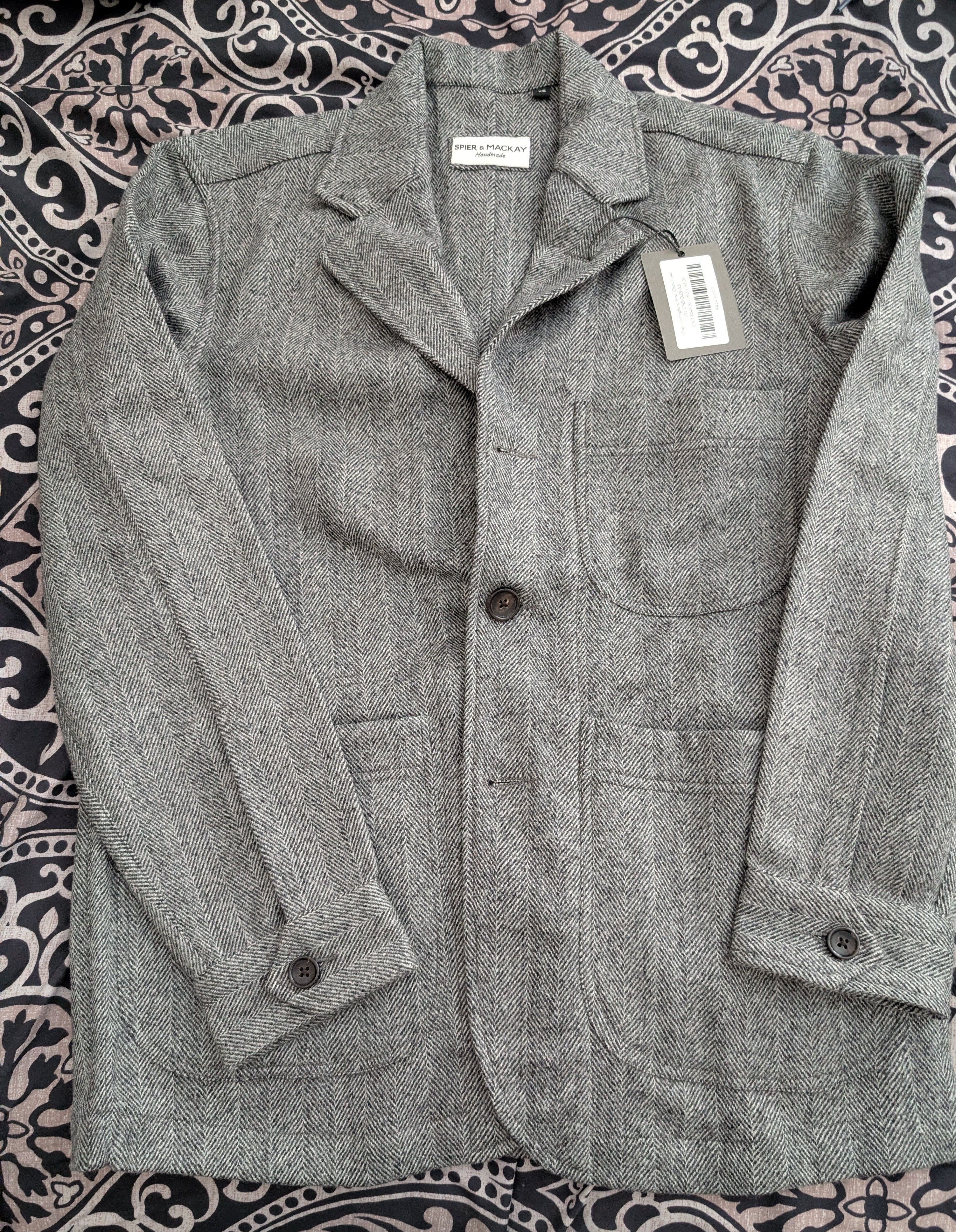 Spier & Mackay Gray Herringbone Chore Jacket Size US XS / EU 42 / 0 - 1 Thumbnail