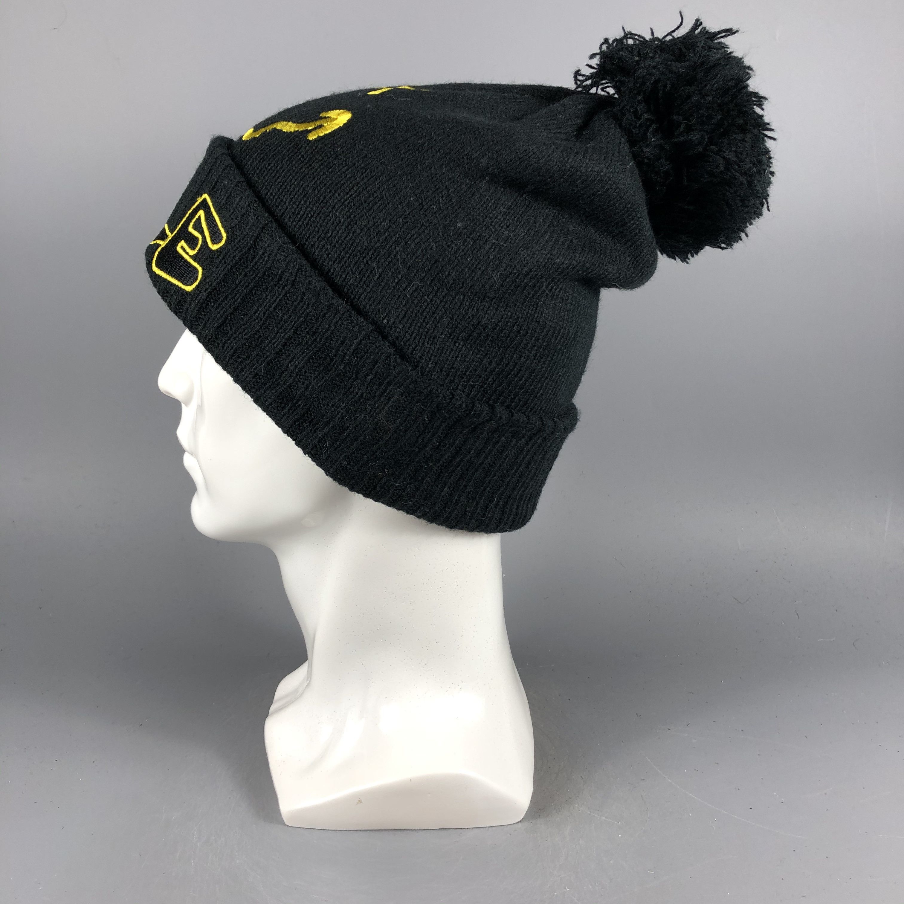Japanese Brand × Vintage Smile PomPom Black Beanie Snow Hat Snow Cap -D1059 Size ONE SIZE - 1 Thumbnail