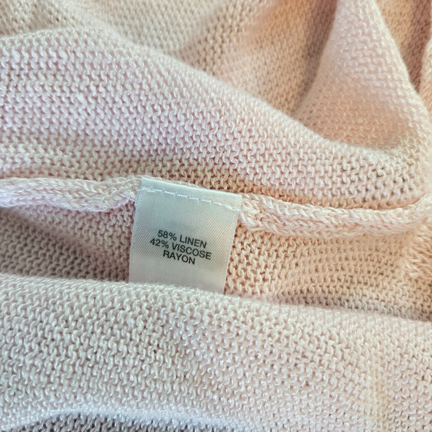 J. Jill J Jill Womens Cardigan M Pink Linen Rayon Blend Long Sleeve Open Front Size M / US 6-8 / IT 42-44 - 4 Thumbnail