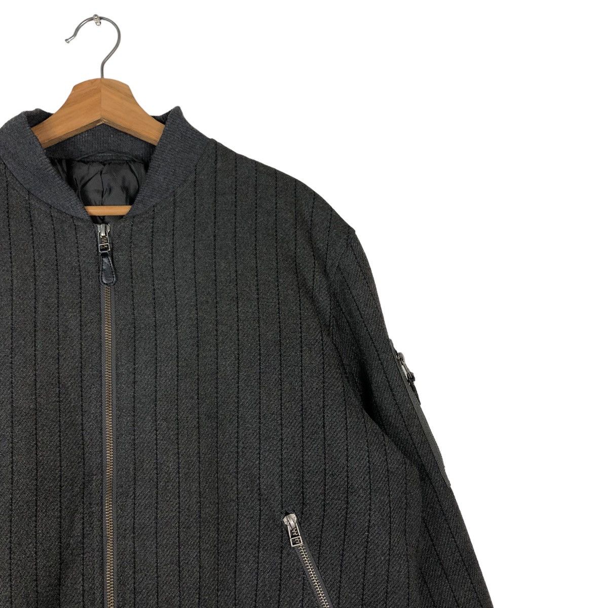 Japanese Brand 🔥Vintage Bomber Jacket Wool Striped GU Japan Issey Miyake Size US XL / EU 56 / 4 - 6 Thumbnail