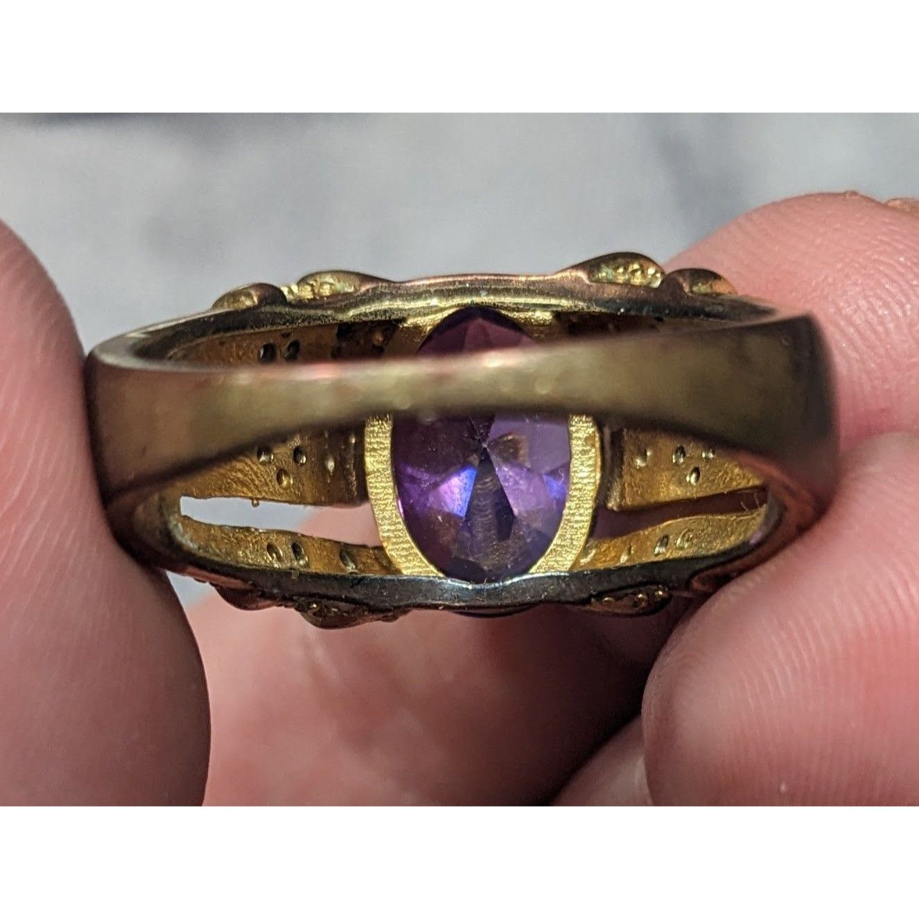 Other Vintage Regal Men's Ring Marked 18K GF With Purple Stone Siz Size ONE SIZE - 13 Thumbnail