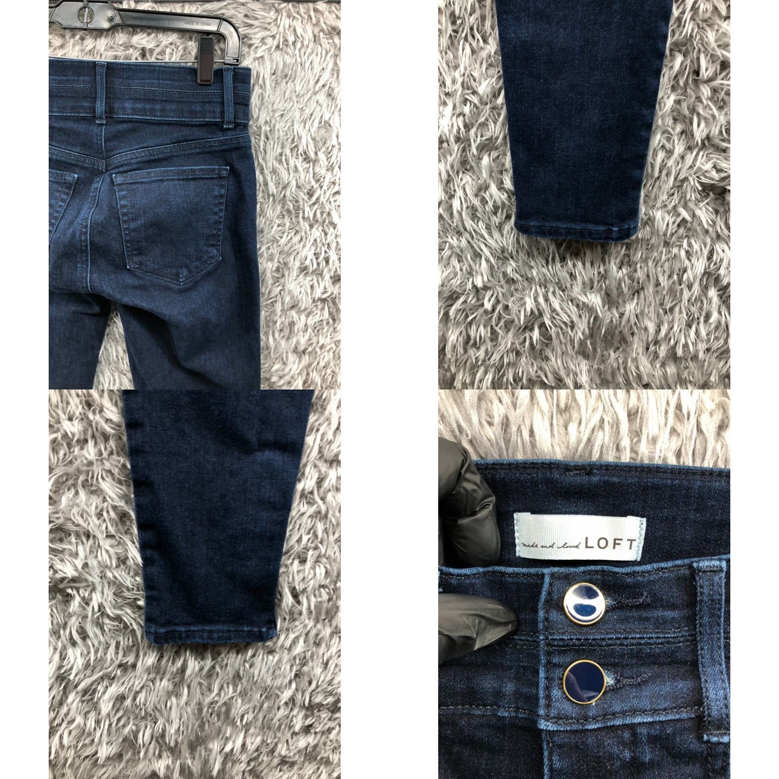 Loft LOFT Jeans Womens 0 Skinny Ankle Zip Dark Wash Blue Size 25" / US 0 / IT 36 - 8 Thumbnail