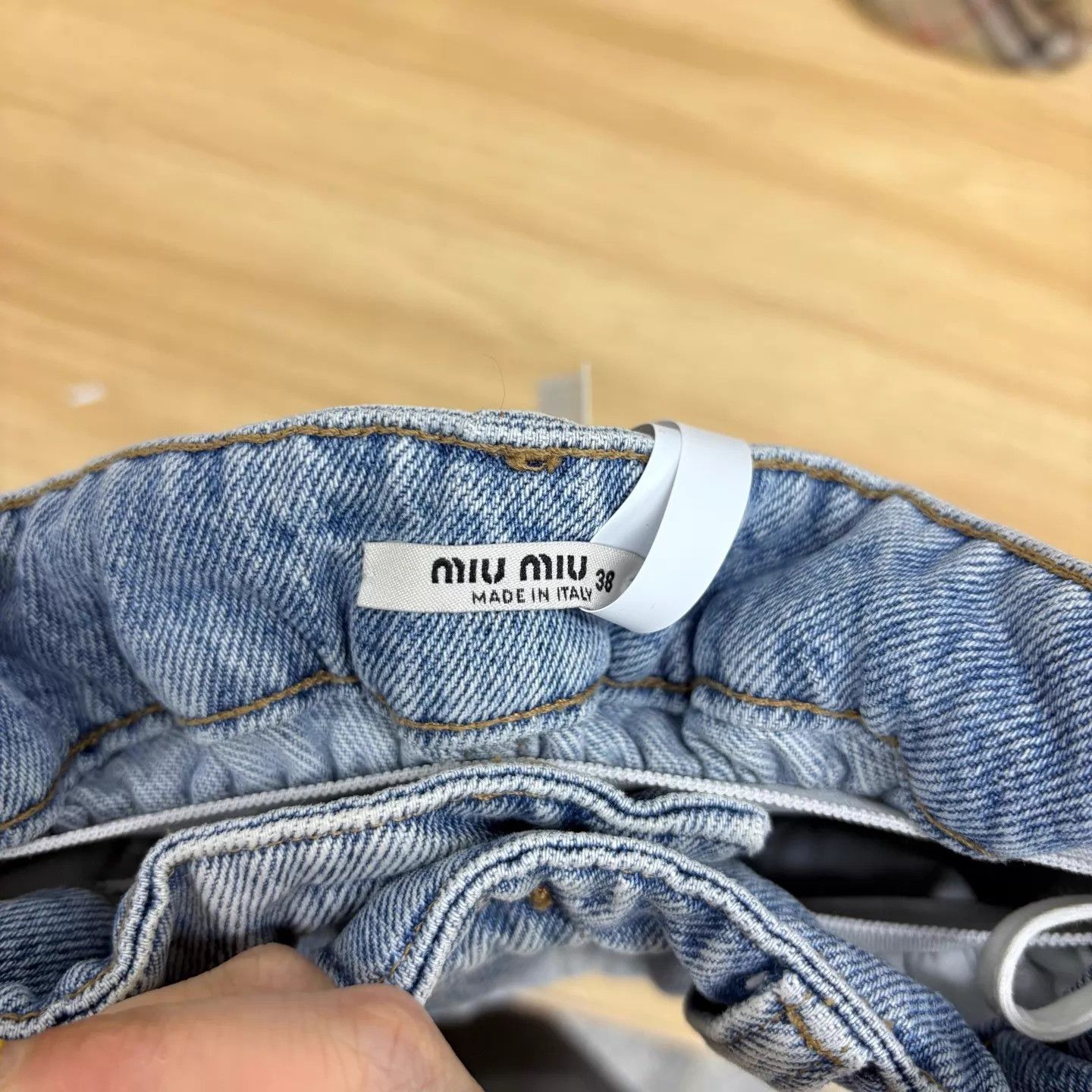 Miu Miu MIU MIU Logo Tassel Waist Denim Skirt 26 Size 26" / US 2 / IT 38 - 4 Thumbnail