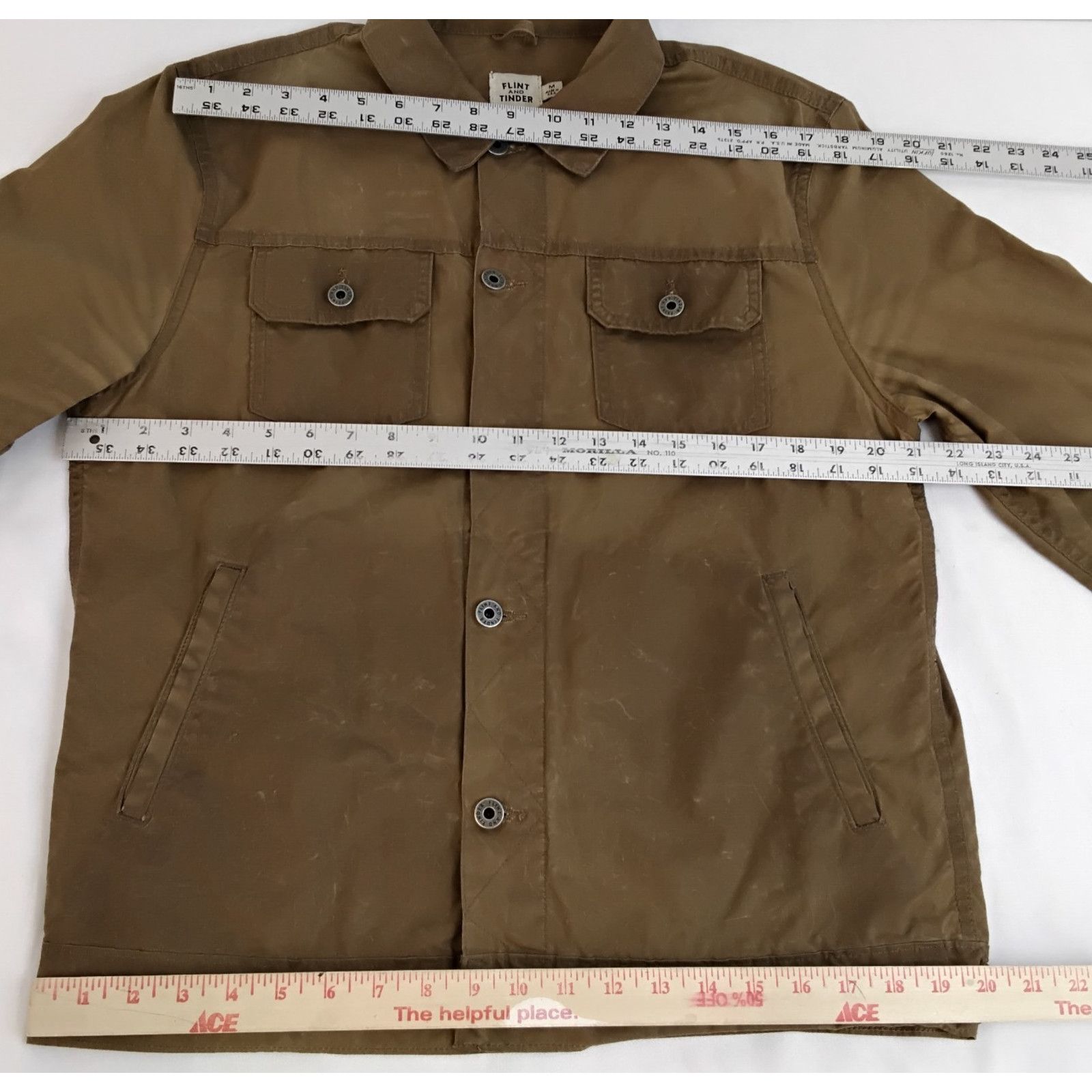 Flint And Tinder Flint and Tinder Tin Cloth Shacket Men's M Brown Button Up Size US M / EU 48-50 / 2 - 12 Thumbnail