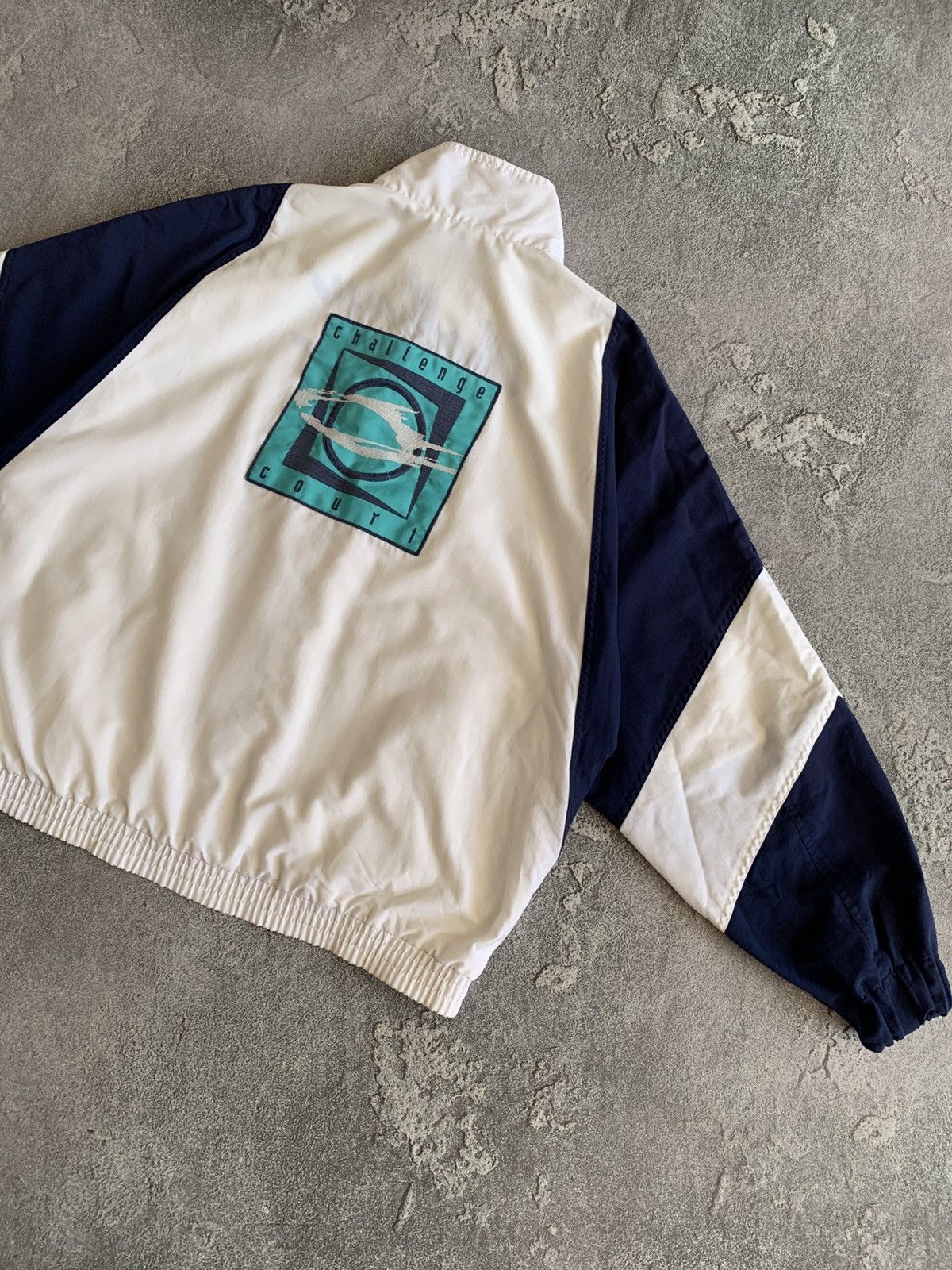 Vintage Nike Challenge Court Zip Jacket Men L White Navy Windbreaker Size US L / EU 52-54 / 3 - 13 Thumbnail