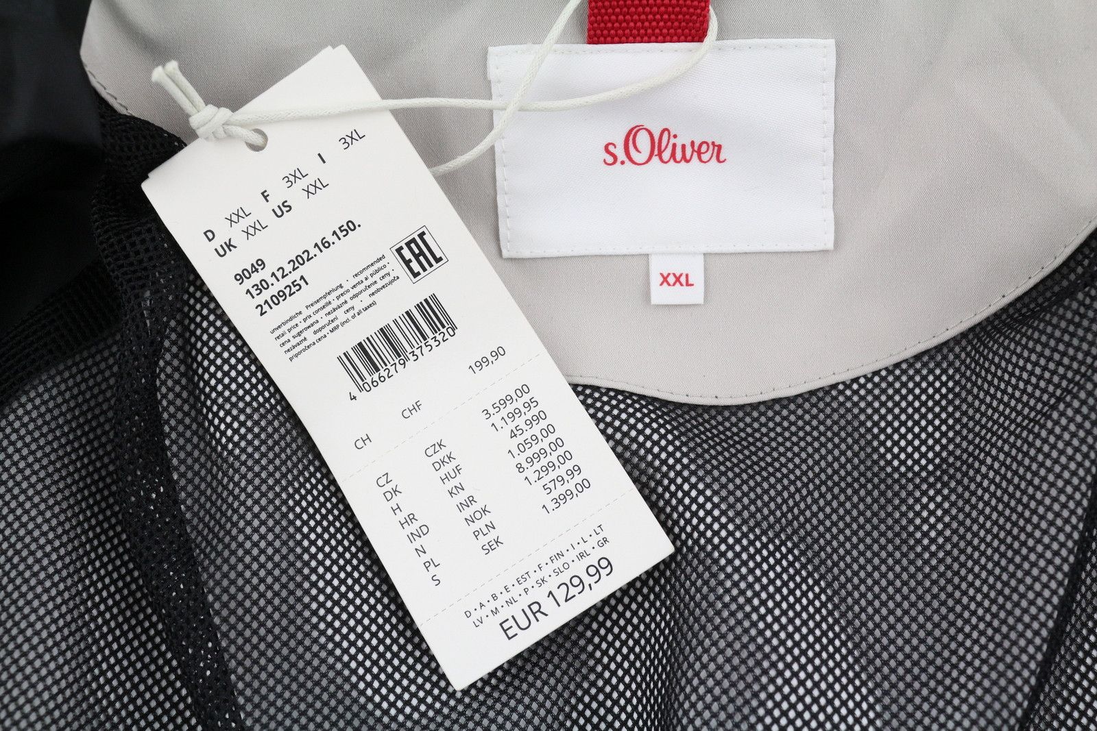 s.Oliver 2XL Light Grey Mesh Lined Hooded Full Zip 88014 Size US XXL / EU 58 / 5 - 7 Thumbnail
