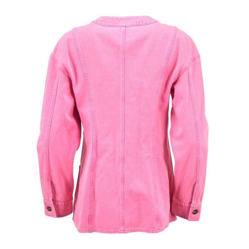 Chanel Chanel SS 2021 Runway CC Pink Camelia Denim Jacket 34 Size XS / US 0-2 / IT 36-38 - 5 Thumbnail