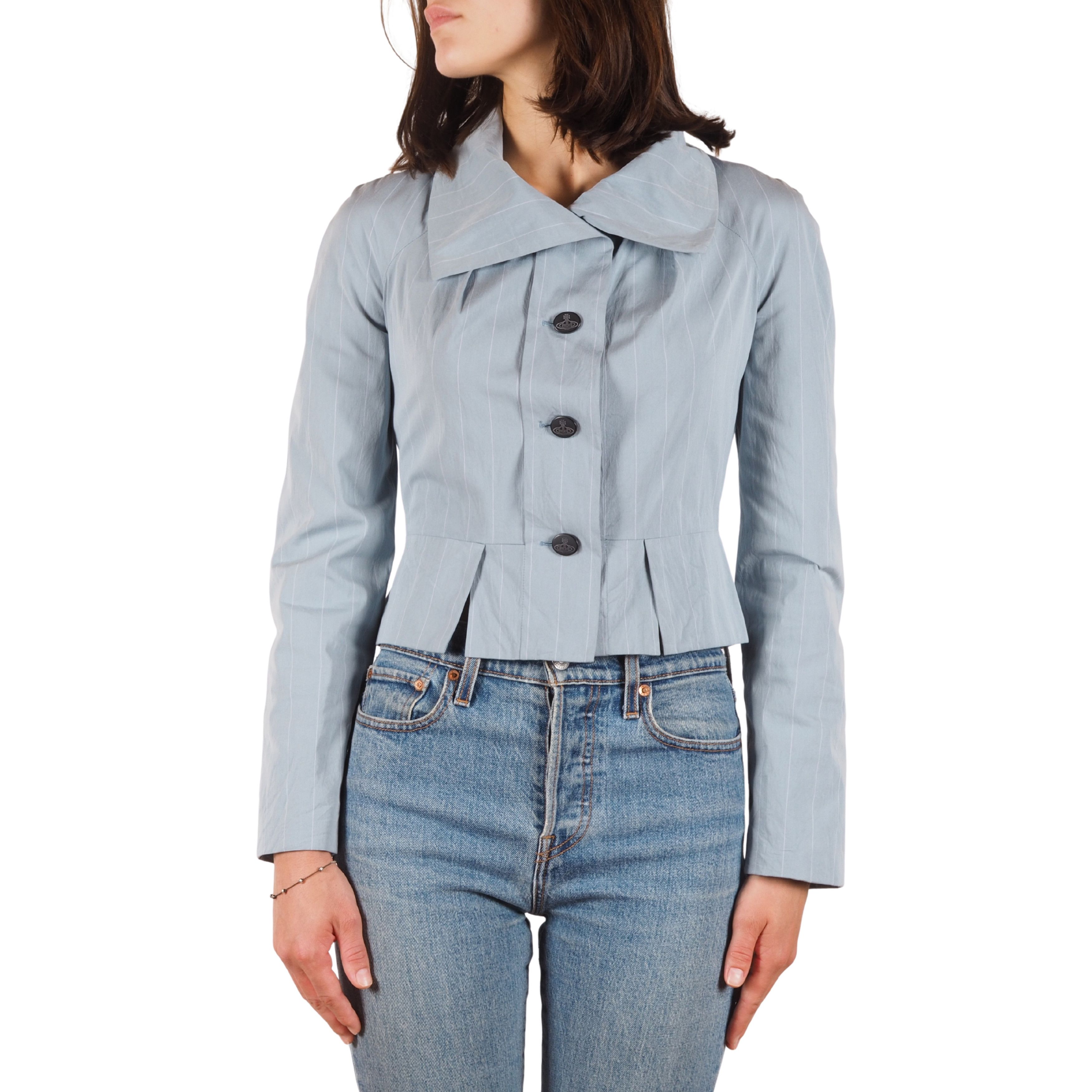 Vivienne Westwood Vivienne Westwood Vintage Pinstripe Peplum Blazer Jacket Size M / US 6-8 / IT 42-44 - 1 Thumbnail