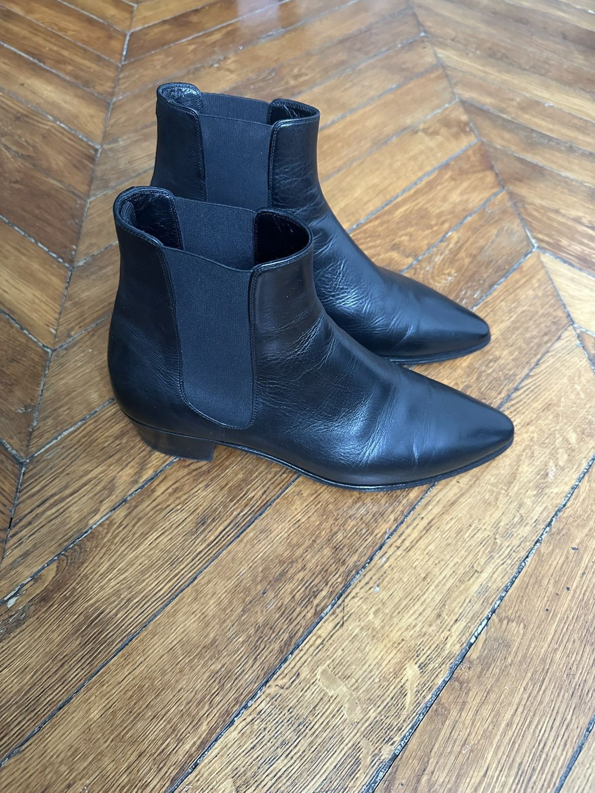 Celine × Hedi Slimane Céline black chelsea boots Size US 7 / EU 40 - 1 Thumbnail