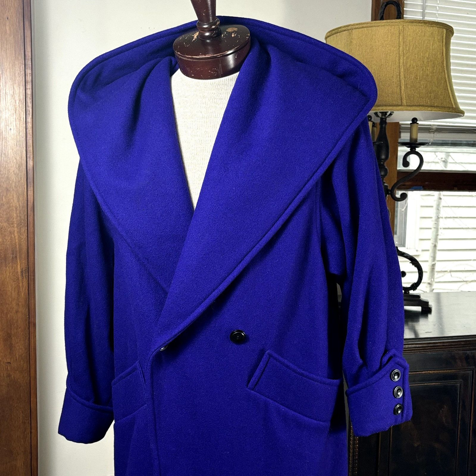 Other International Scene Unisex Pure Wool Purple Overcoat Jacket Size L / US 10 / IT 46 - 10 Thumbnail