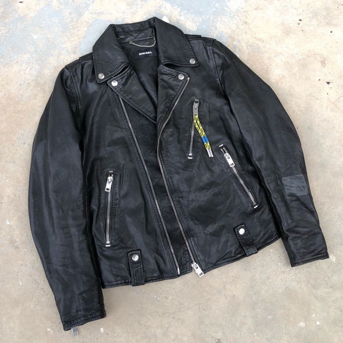 Vintage DIESEL Willcox Double Collar Leather Jacket