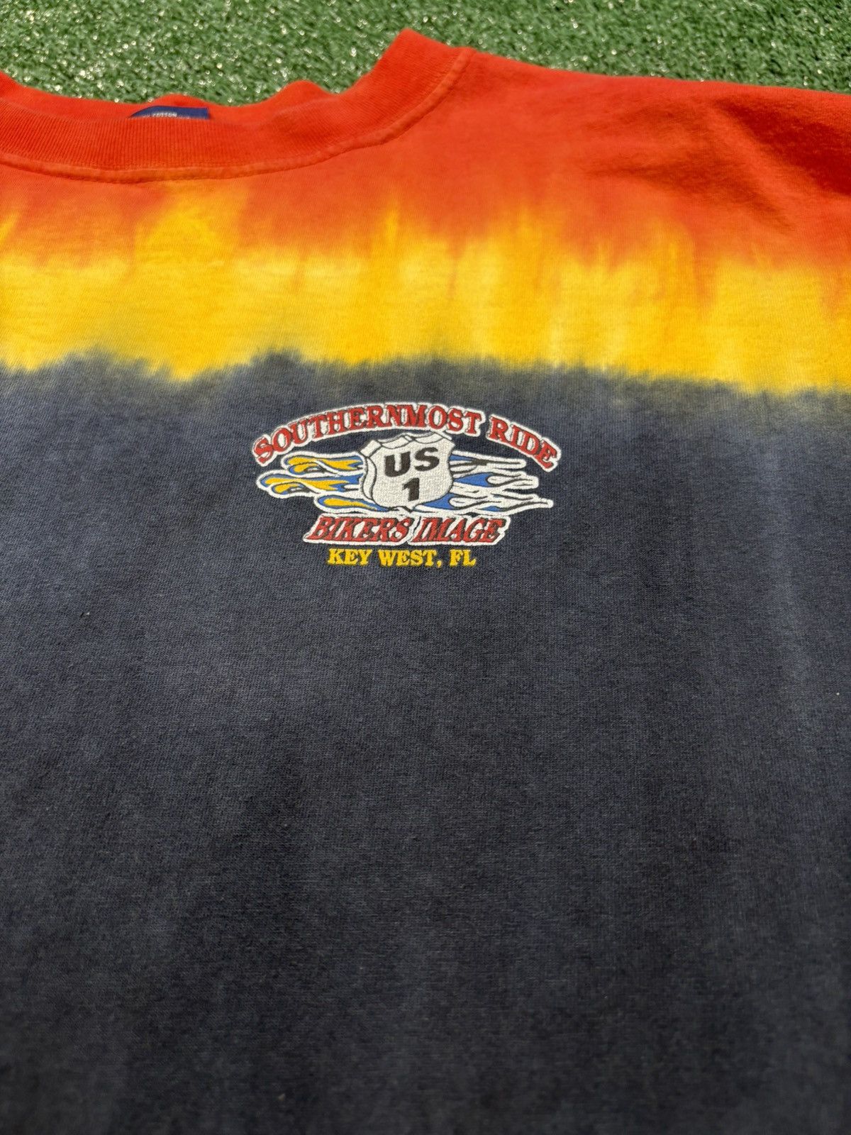 Vintage TIE DYE BIKER IMAGE TEE - SIZE XL - VINTAGE/Y2K MOTORCYCLE Size US XL / EU 56 / 4 - 3 Thumbnail