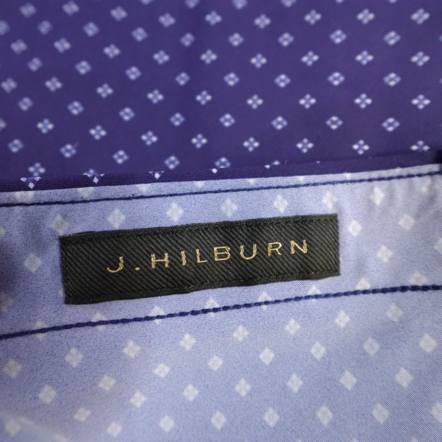 Vintage J. Hilburn Mens Shirt 2XL Blue Polka Dot Performance Nylon Elastane Regular Long Sleeve Button-Up Collared Mens Size US XXL / EU 58 / 5 - 3 Thumbnail