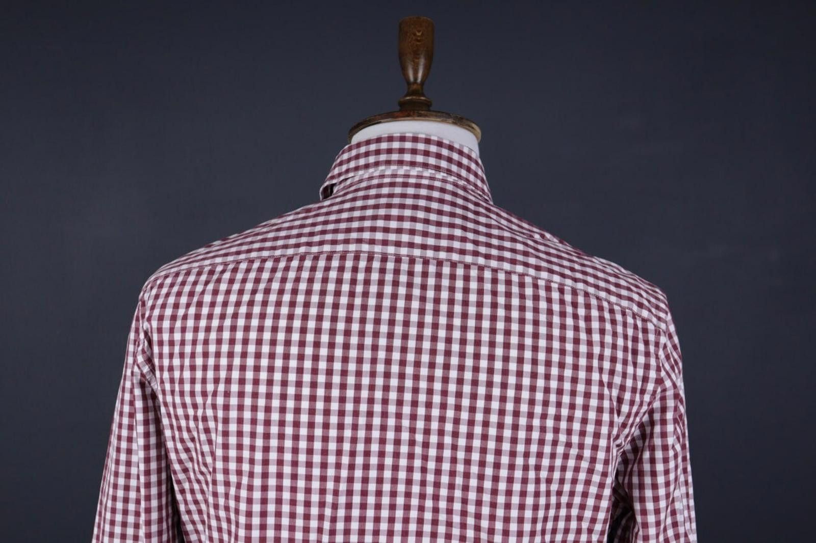 Designer Boggi Milano Red Check Button Down Shirt Size L 42 ? Size US L / EU 52-54 / 3 - 6 Thumbnail