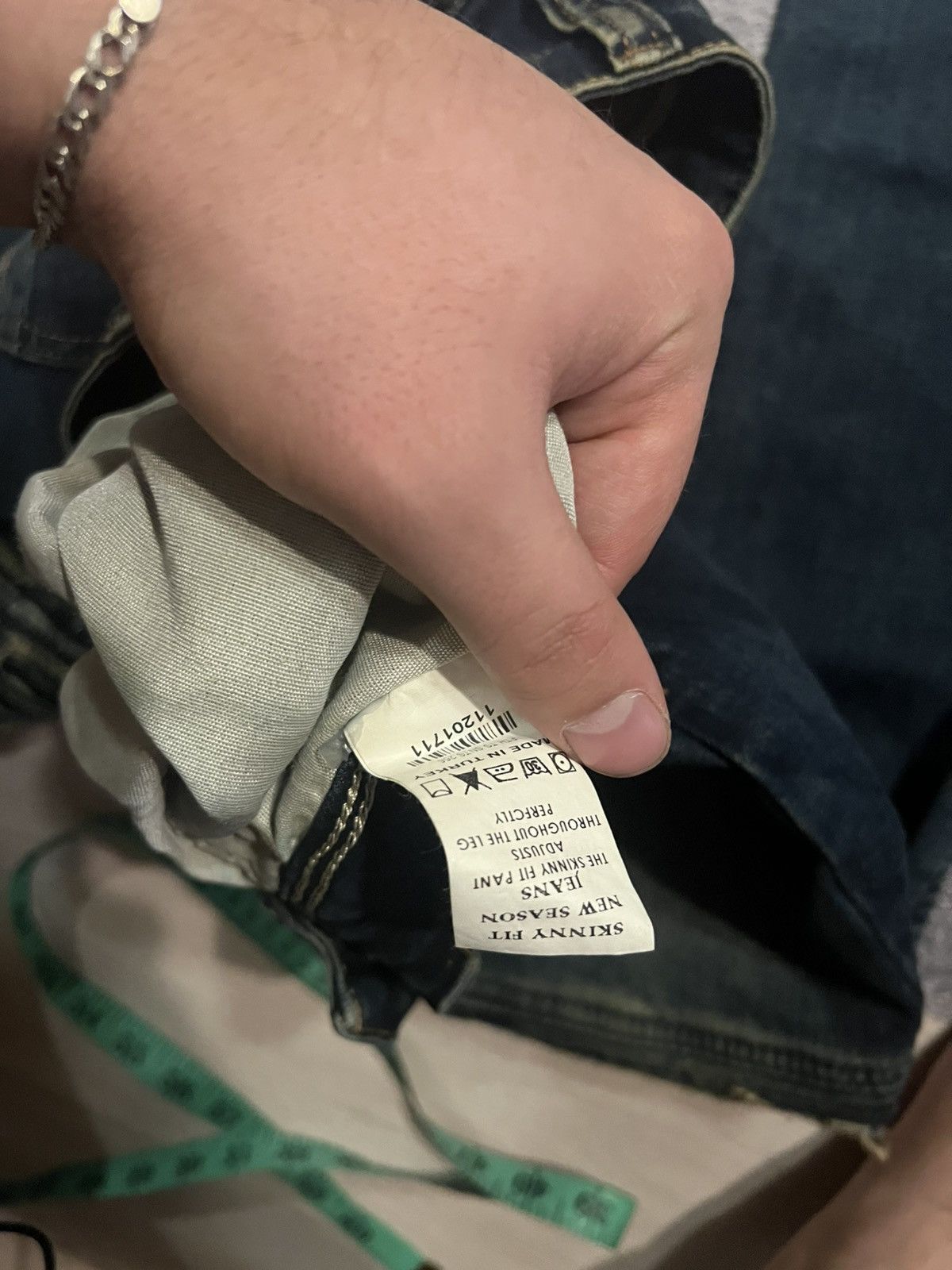 Vintage Vintage Retro Skinny Drip Jeans / Darkwear Y2K Style Archive Size US 31 - 8 Thumbnail