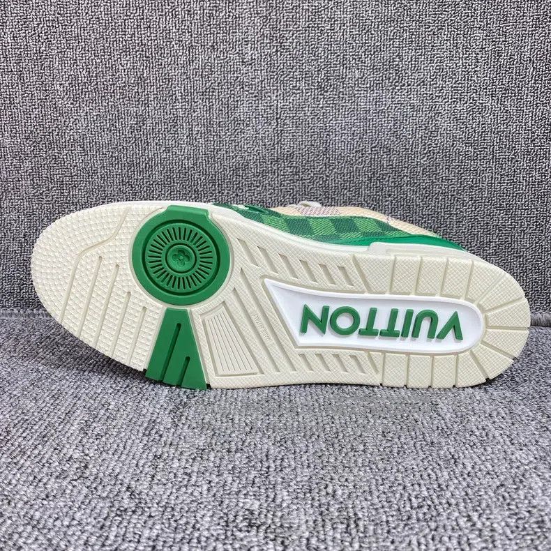 Louis Vuitton Louis Vuitton White-green checkerboard trainer shoes Size US 8.5 / EU 41-42 - 3 Thumbnail