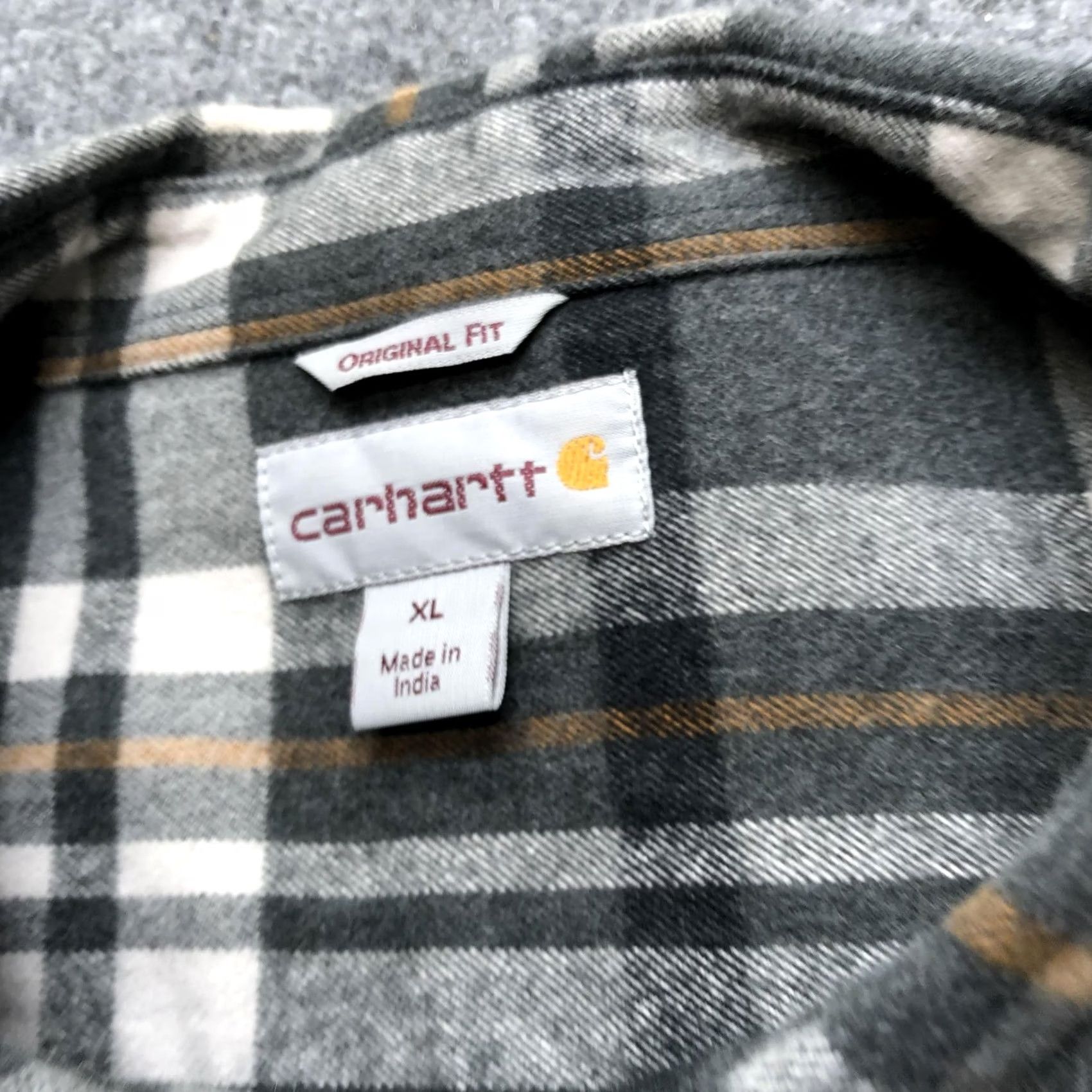 Carhartt Carhartt Shirt Mens XL Gray Plaid Flannel Long Sleeve Button-Up Workwear Size US XL / EU 56 / 4 - 4 Thumbnail