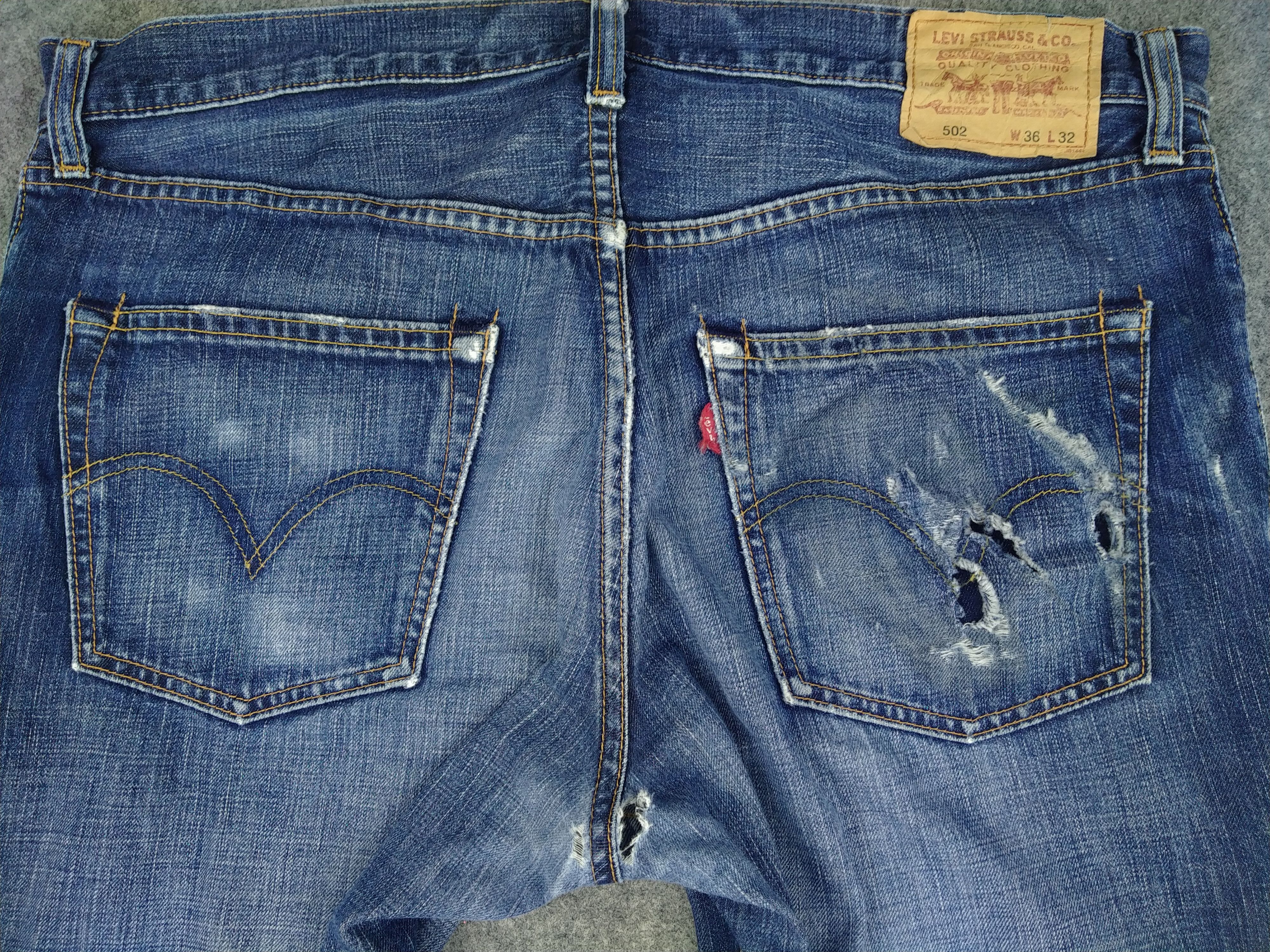 Levi's Blue Vintage Levi's 502 Distressed Denim 38x32 -JN828 Size US 38 / EU 54 - 4 Thumbnail