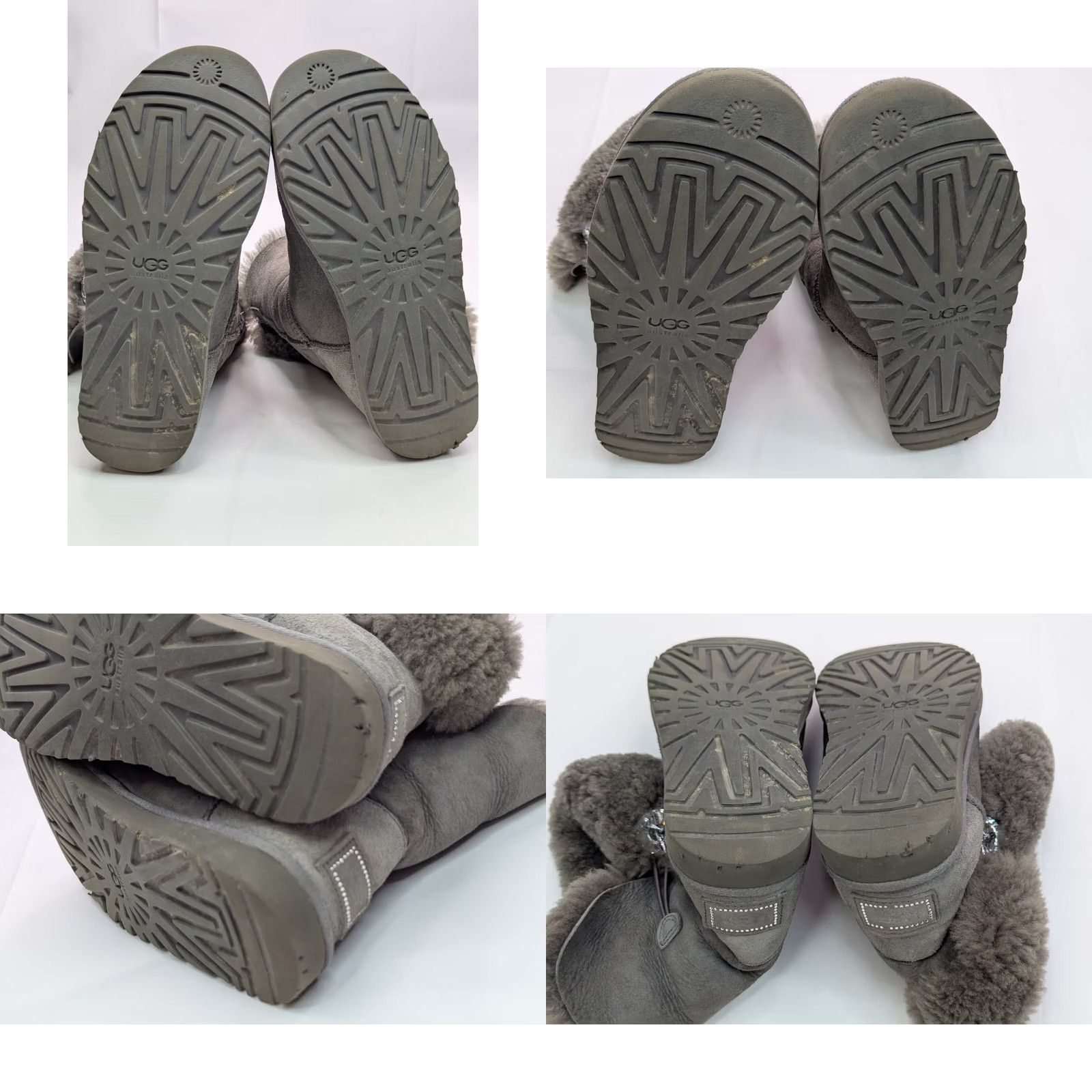 Ugg VINTAGE UGG Bailey Button Bling Boots Women 7 Gray Suede Sheepskin Lined Button Accents Boots Size US 7 / IT 37 - 10 Thumbnail