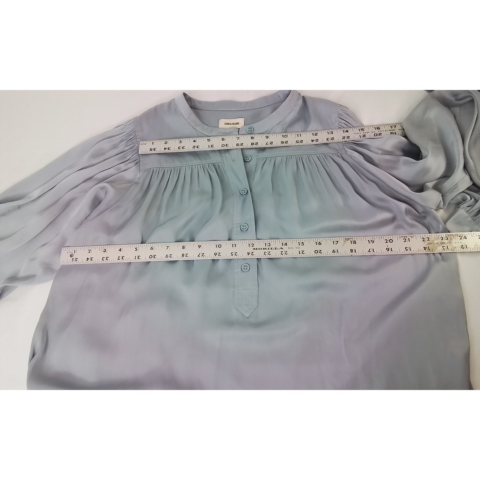 Zadig & Voltaire Zadig & Voltaire Blouse Women's Medium Blue Long Sleeve Size M / US 6-8 / IT 42-44 - 8 Thumbnail