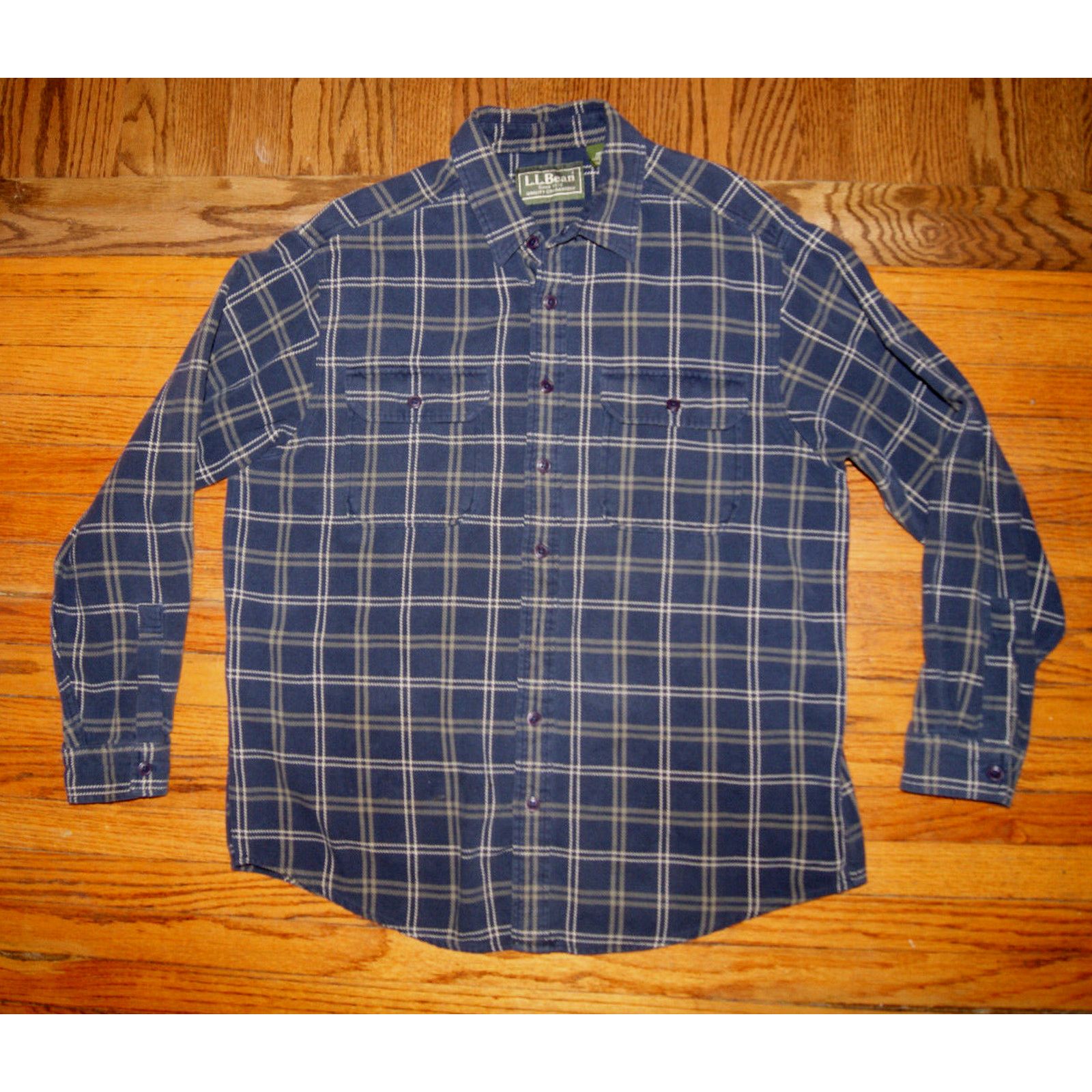 L.L. Bean LL Bean Heavy Cotton Flannel Shirt Large Blue Plaid Cotton Size US L / EU 52-54 / 3 - 1 Thumbnail