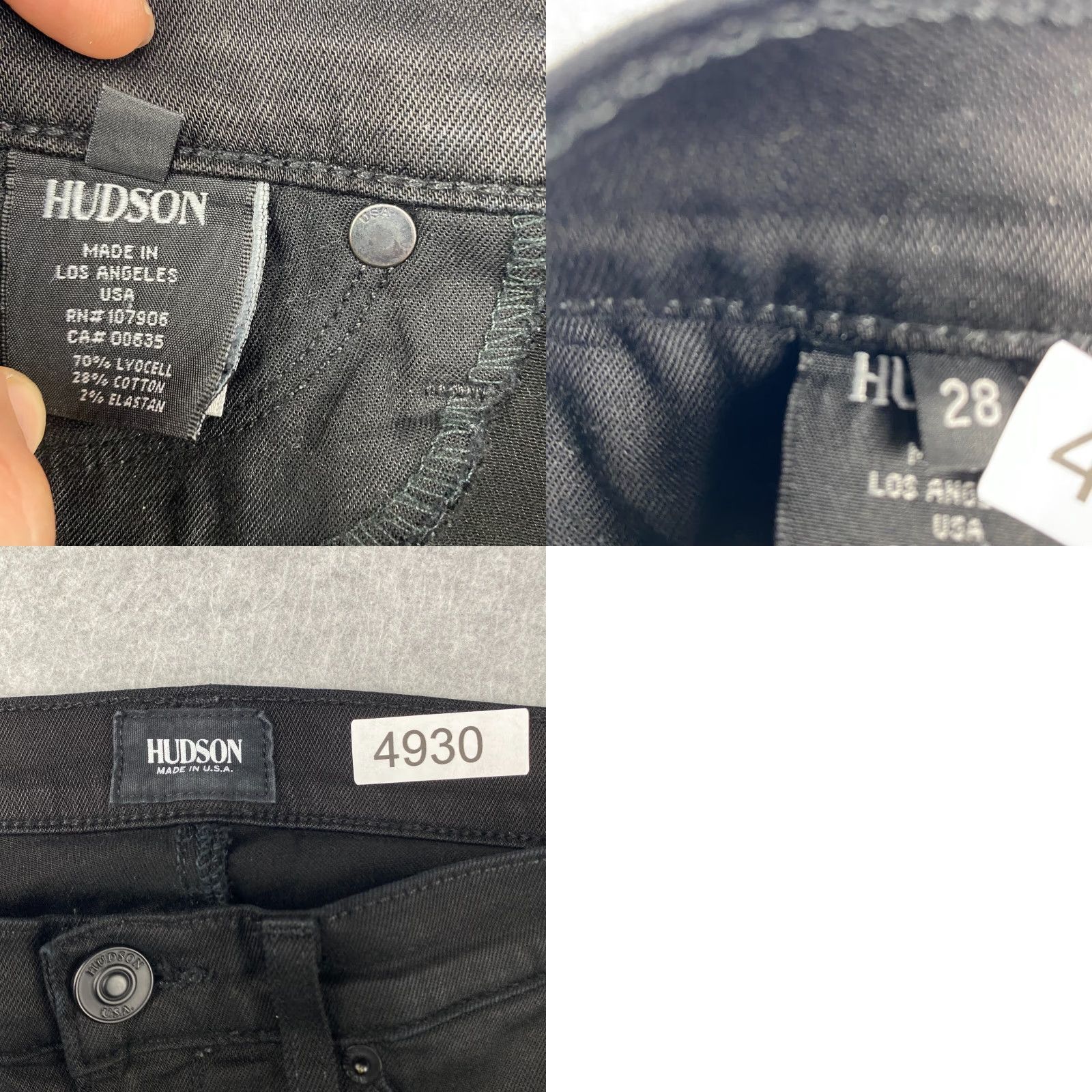 Hudson Hudson Jeans Womens 28 Black Nico Midrise Skinny 5-Pocket Denim USA Size 28" / US 6 / IT 42 - 8 Thumbnail