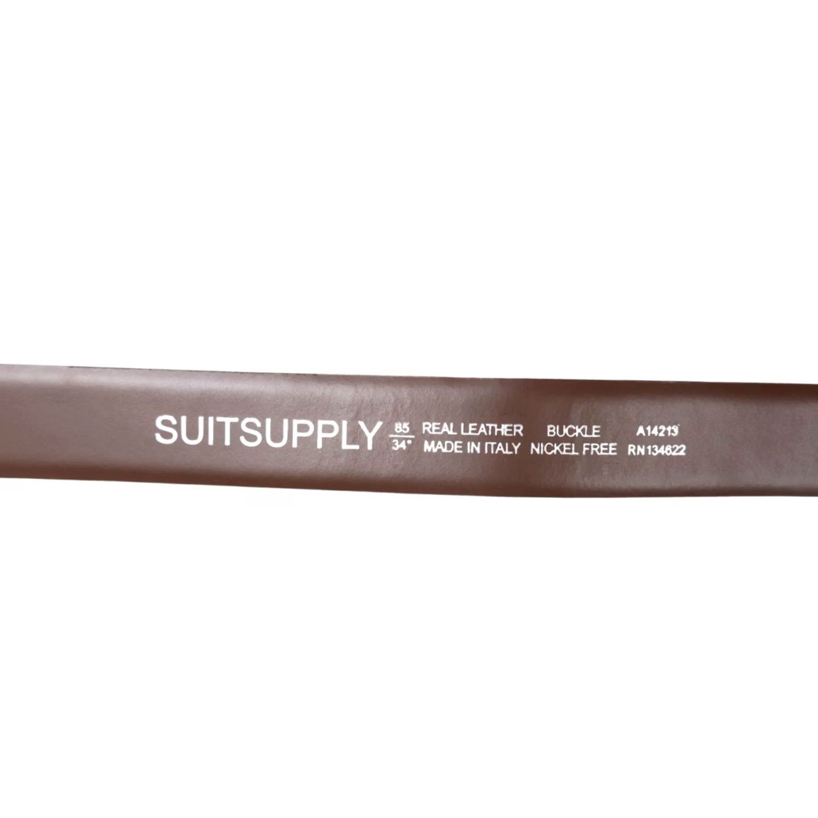 Suitsupply Suitsupply Belt Men's 85/34 Real Leather Textured Brown Square Buckle Belt Mens 85/34 Brown Square Buckle Leather Size ONE SIZE - 5 Thumbnail